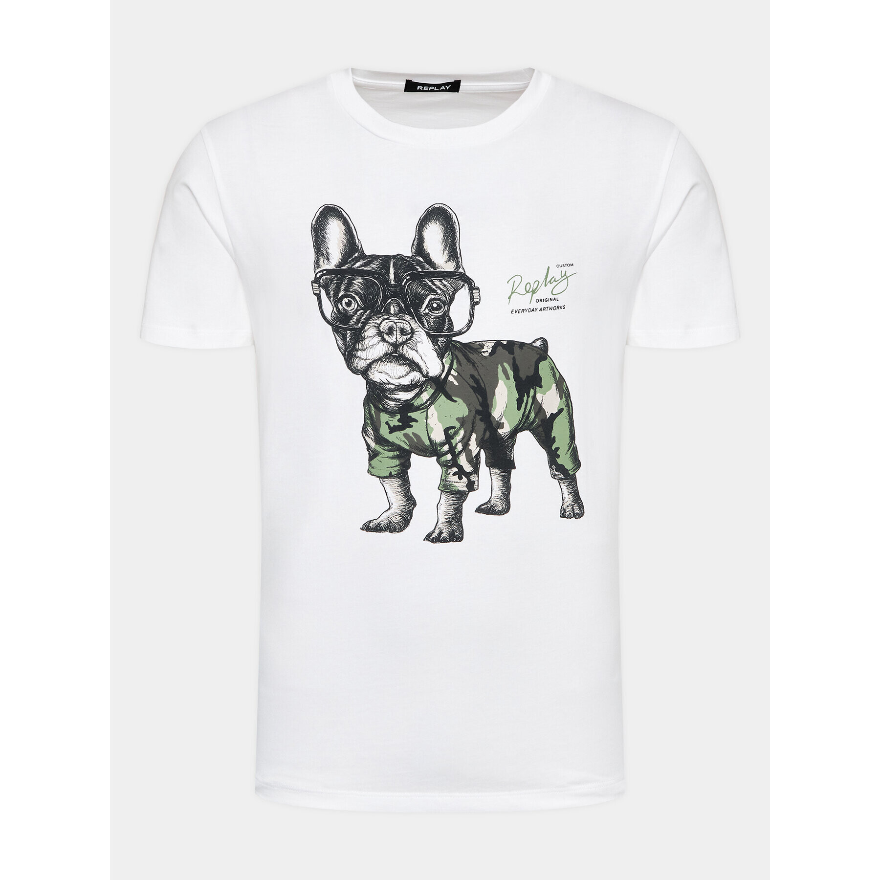 Replay Тишърт M6677.000.2660 Бял Regular Fit - Pepit.bg