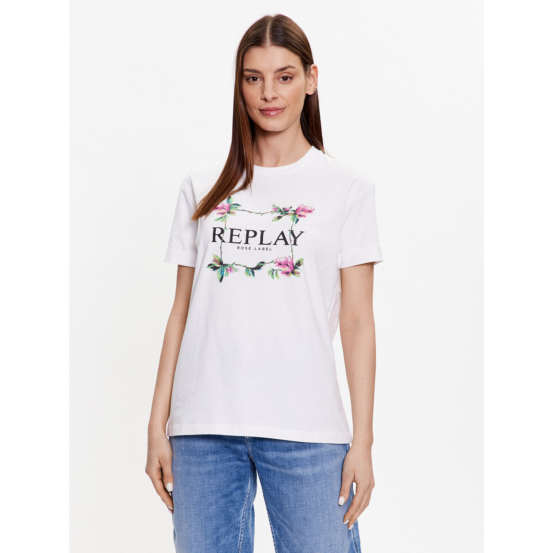 Replay Тишърт W3232N.000.23188P Бял Regular Fit - Pepit.bg