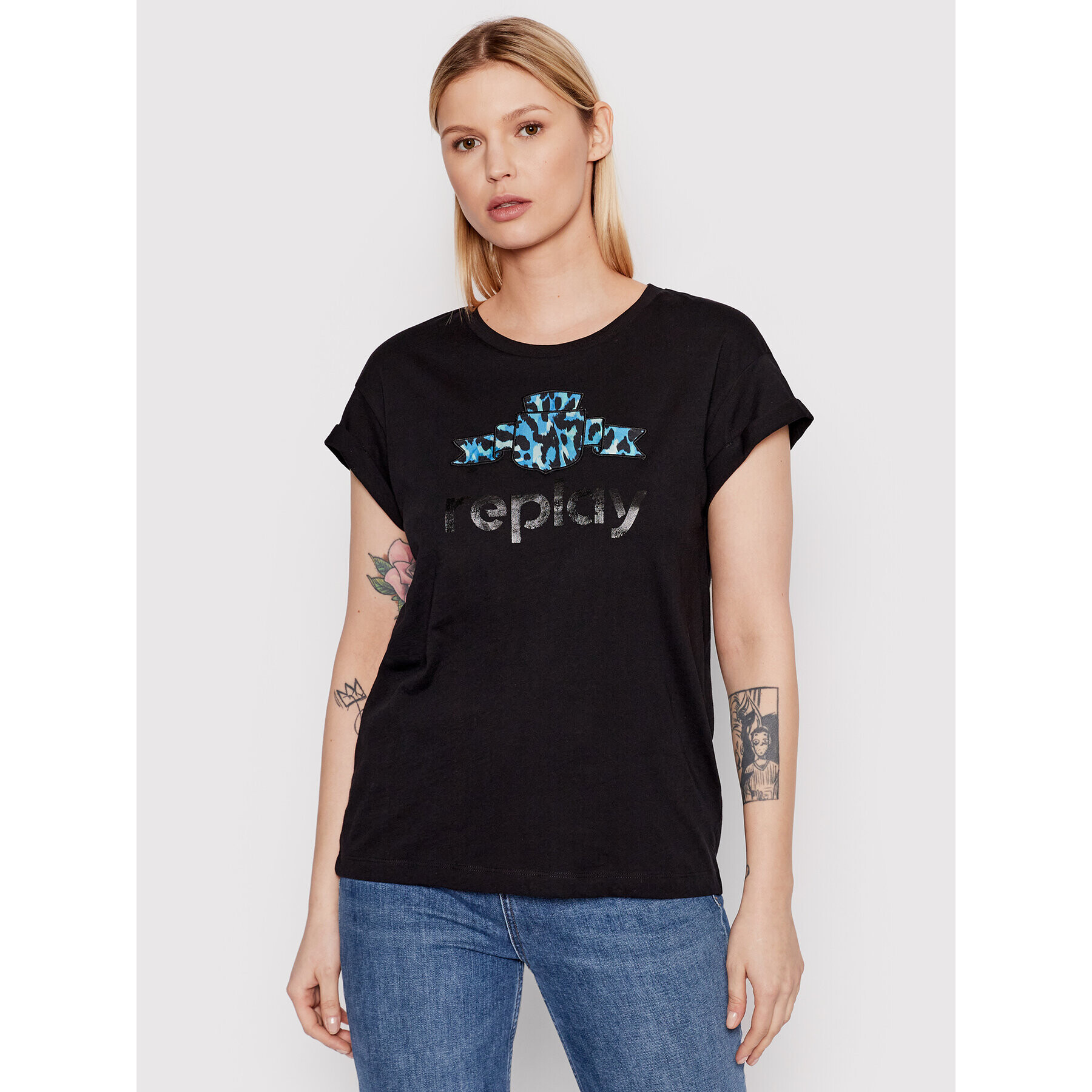 Replay Тишърт W3525A.000.20994 Черен Regular Fit - Pepit.bg