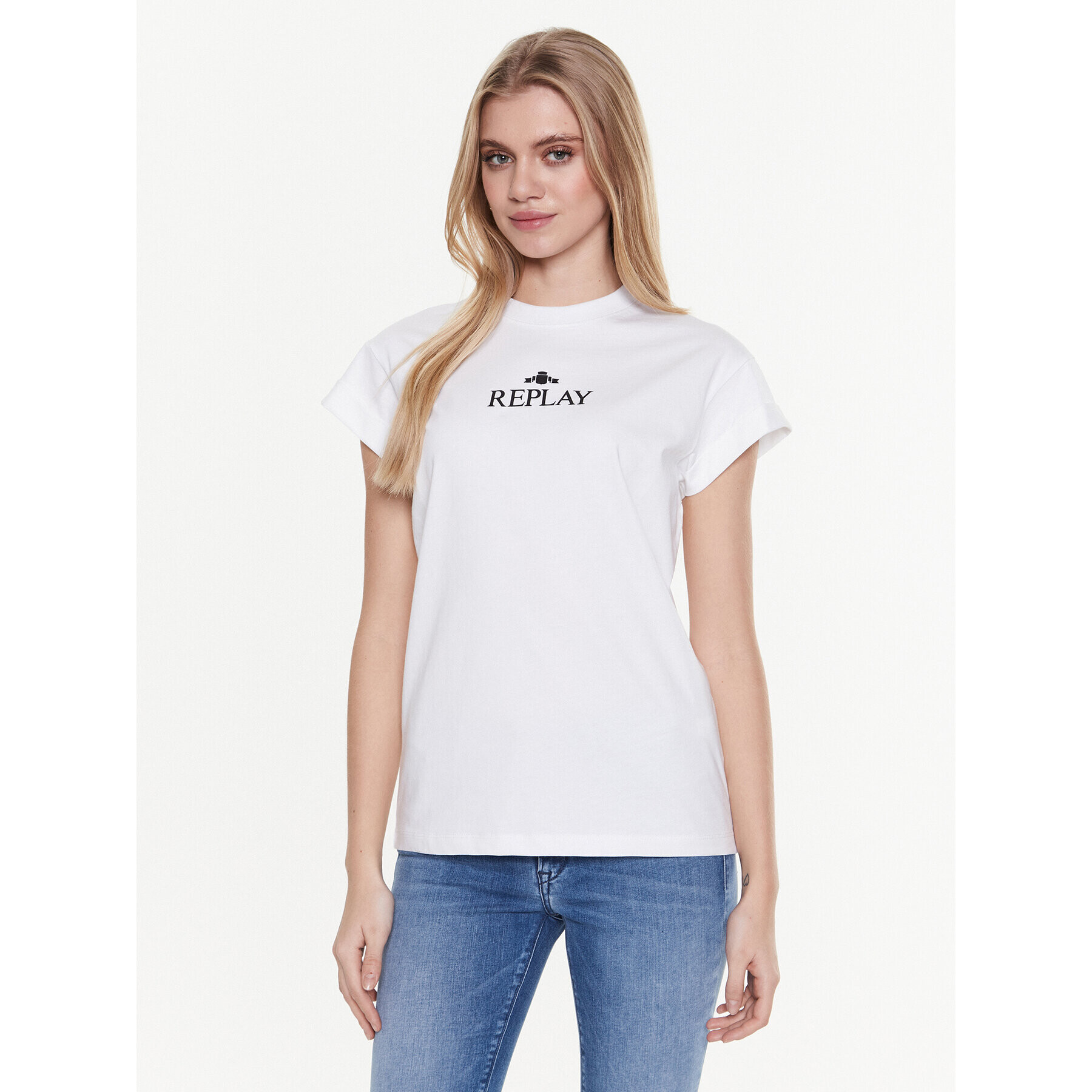Replay Тишърт W3588H.000.23188P Бял Regular Fit - Pepit.bg