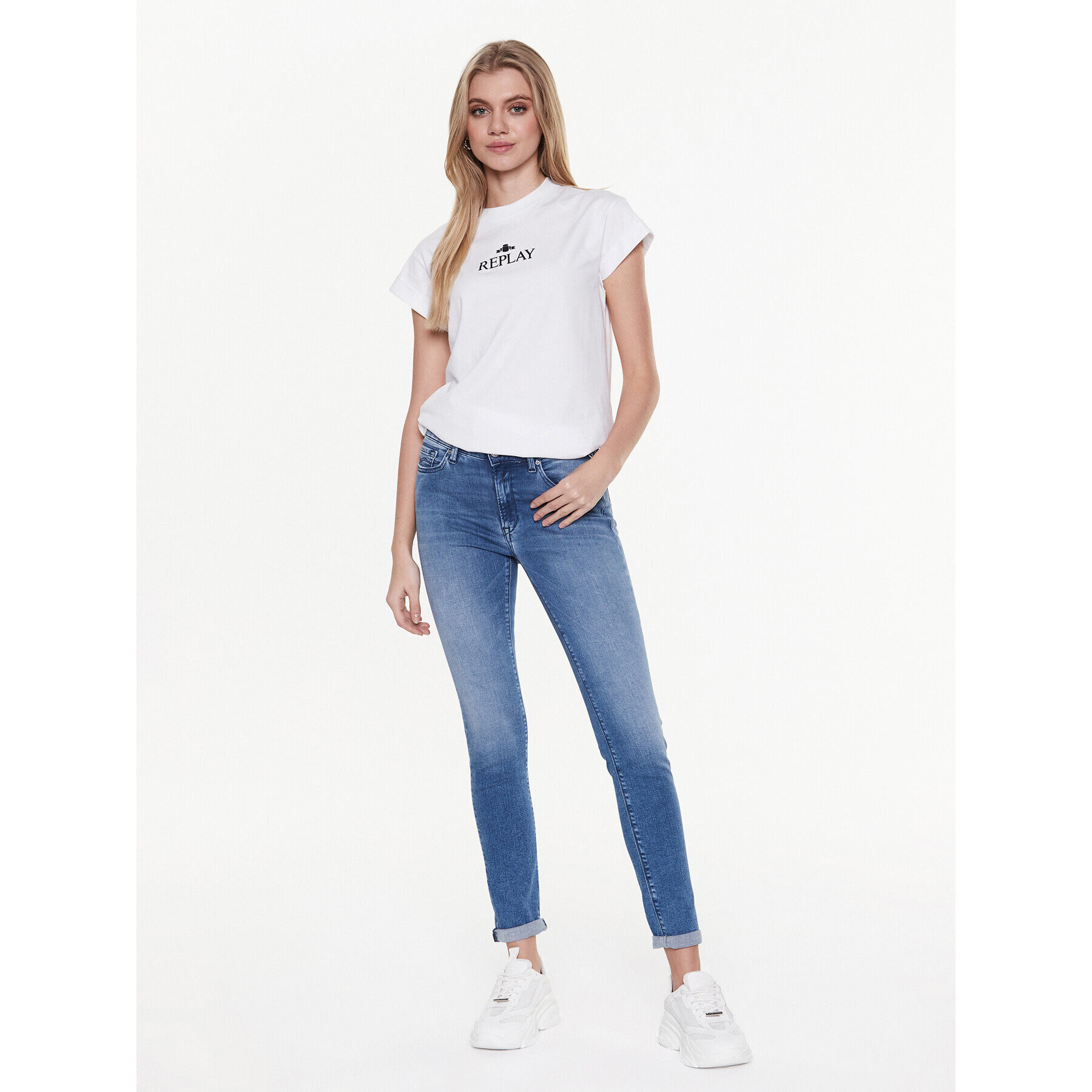 Replay Тишърт W3588H.000.23188P Бял Regular Fit - Pepit.bg