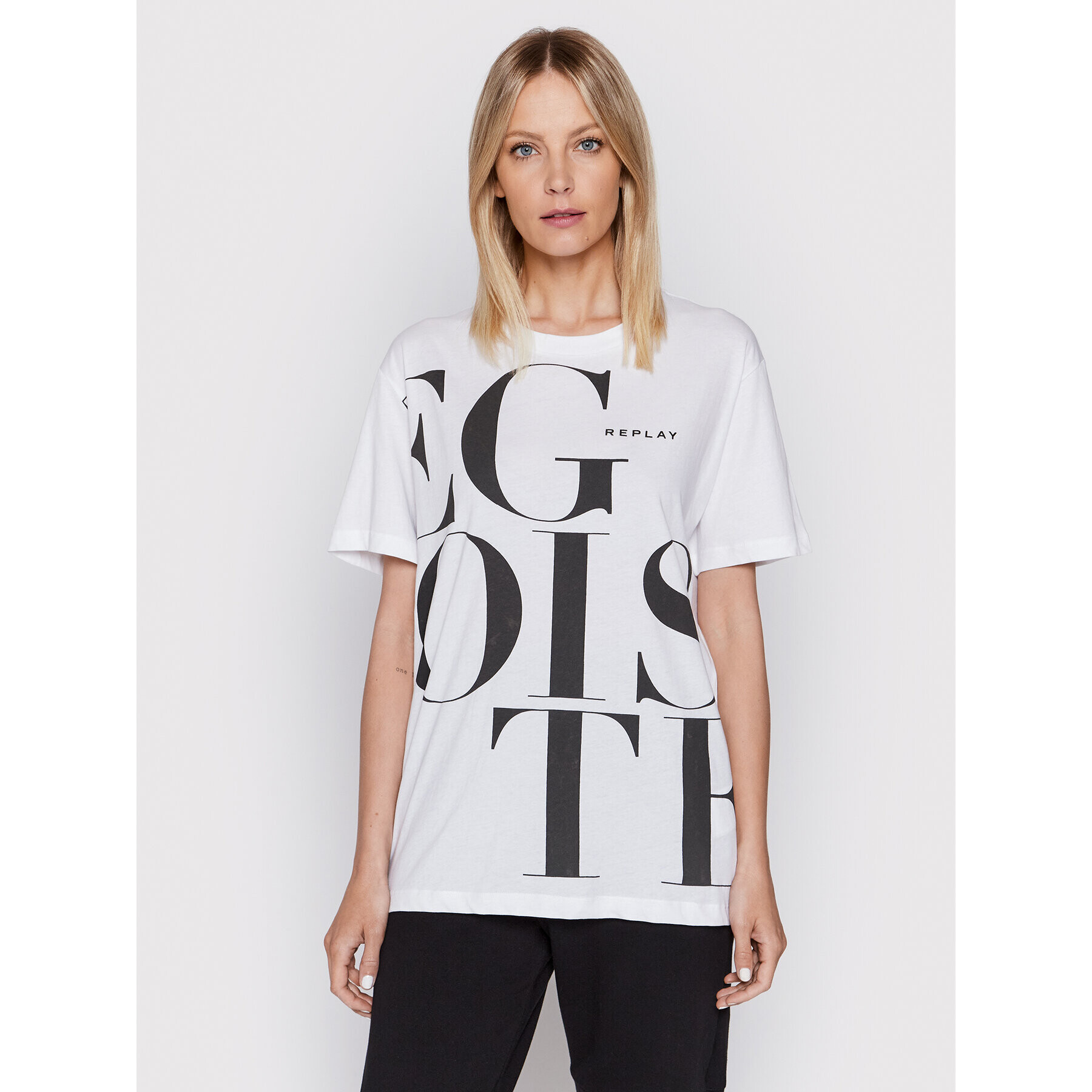 Replay Тишърт W3623A.000.22536G Бял Regular Fit - Pepit.bg