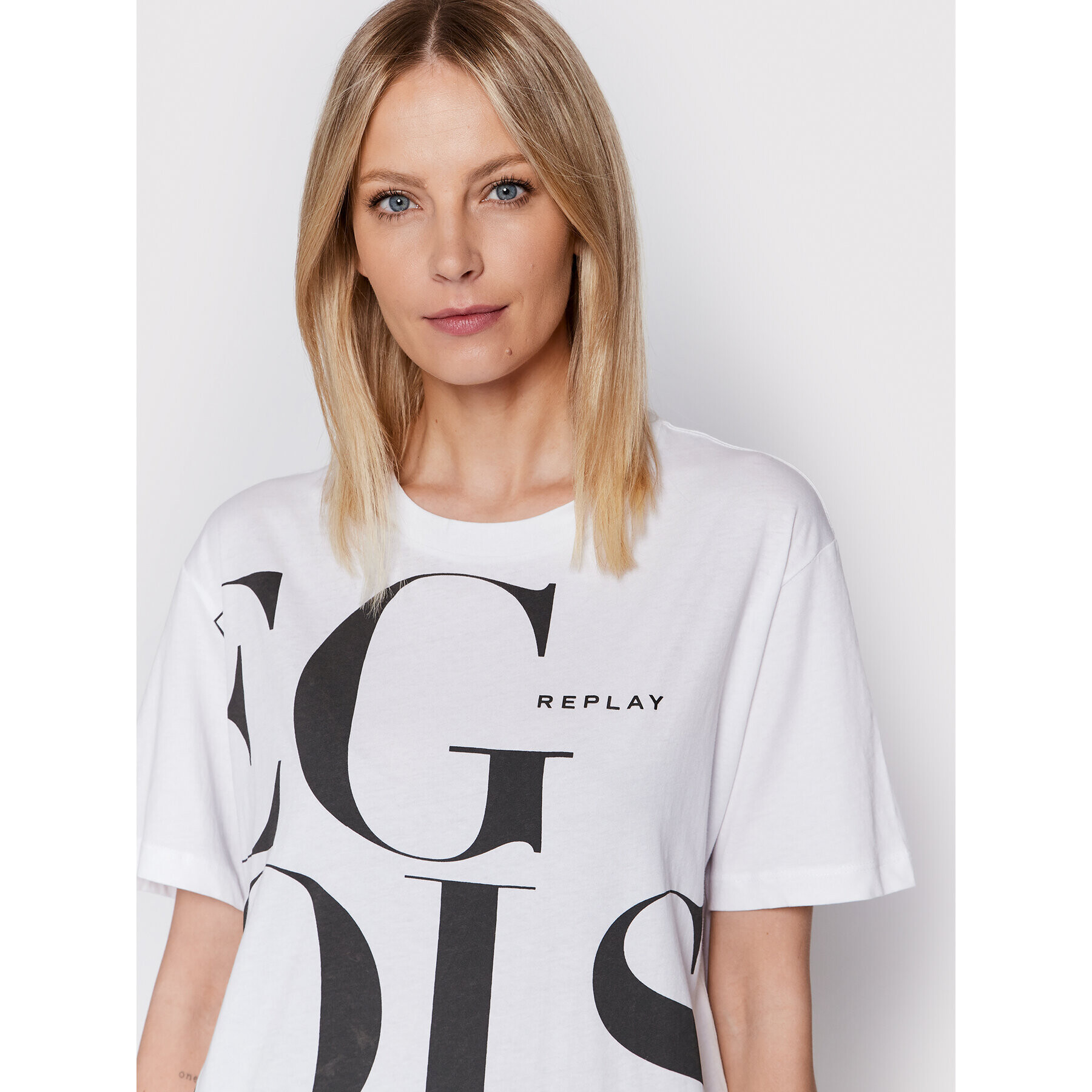 Replay Тишърт W3623A.000.22536G Бял Regular Fit - Pepit.bg