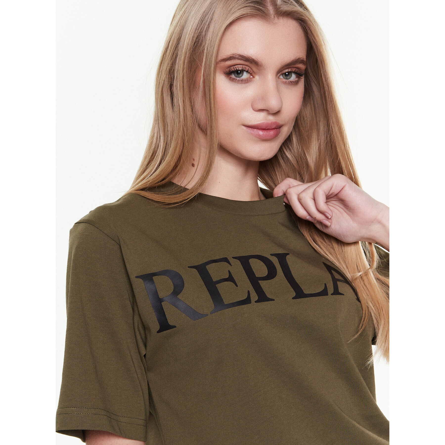 Replay Тишърт W3698E.000.23188P Зелен Relaxed Fit - Pepit.bg