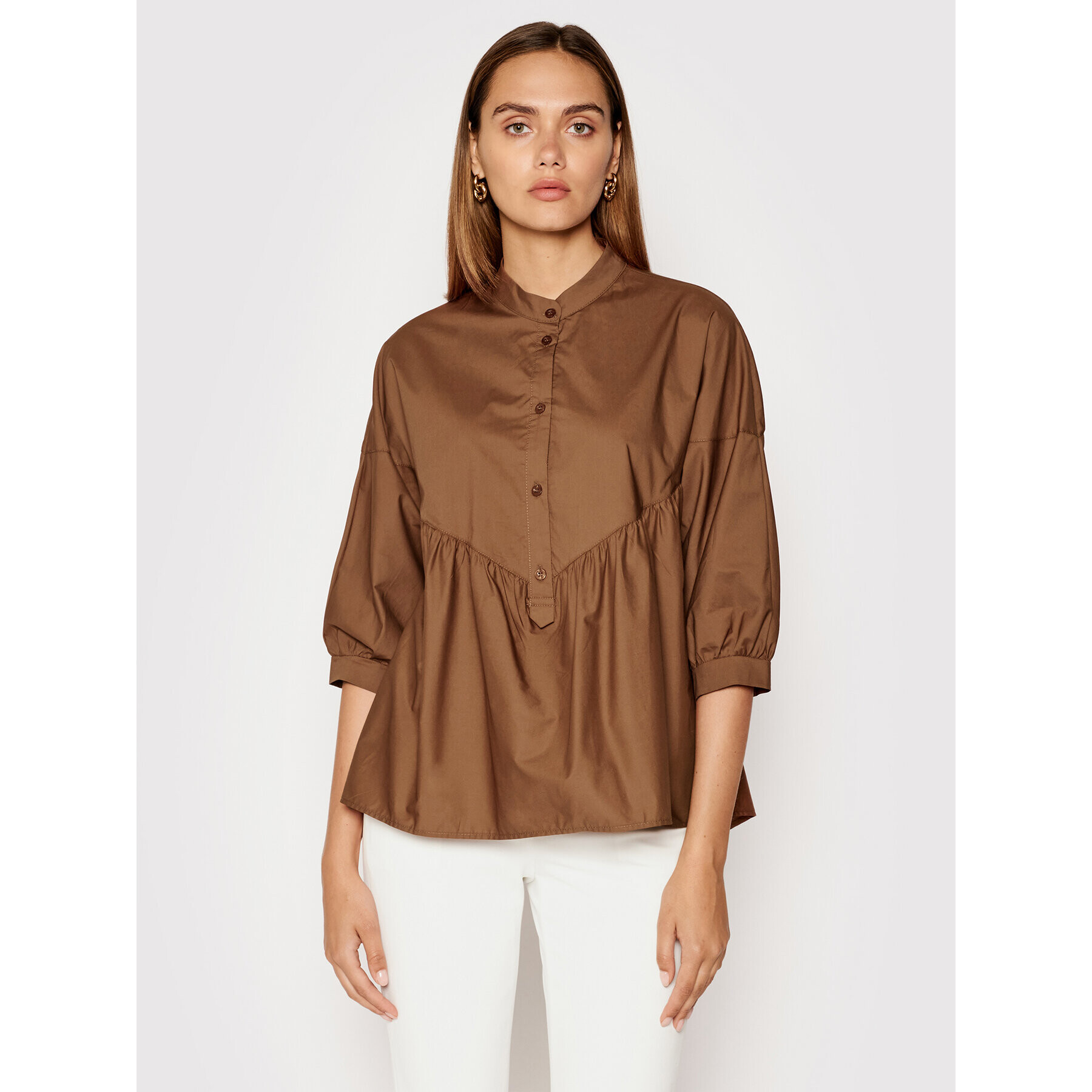 Rinascimento Блуза CFC0103149003 Кафяв Relaxed Fit - Pepit.bg