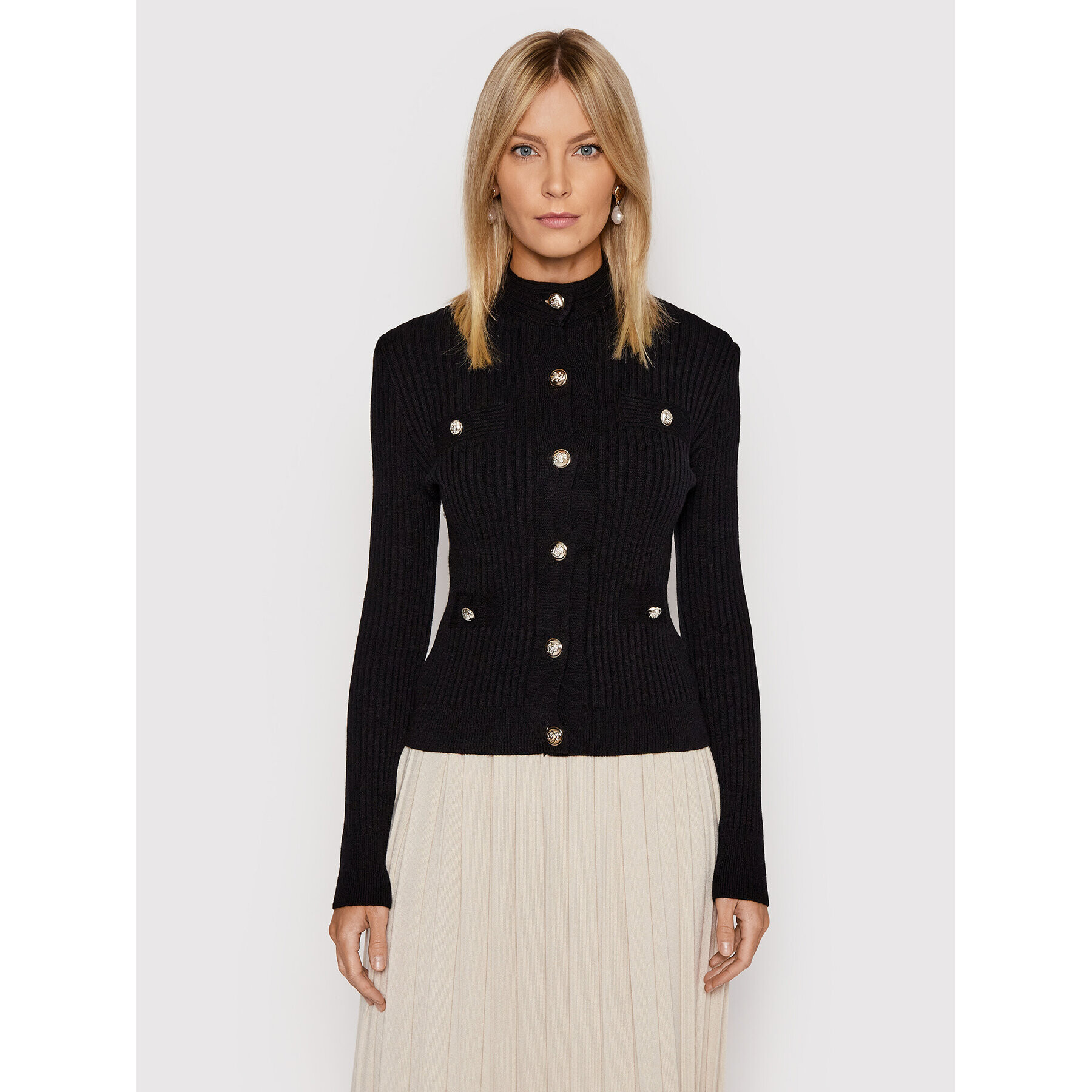 Rinascimento Кардиган CFM0010542003 Черен Slim Fit - Pepit.bg