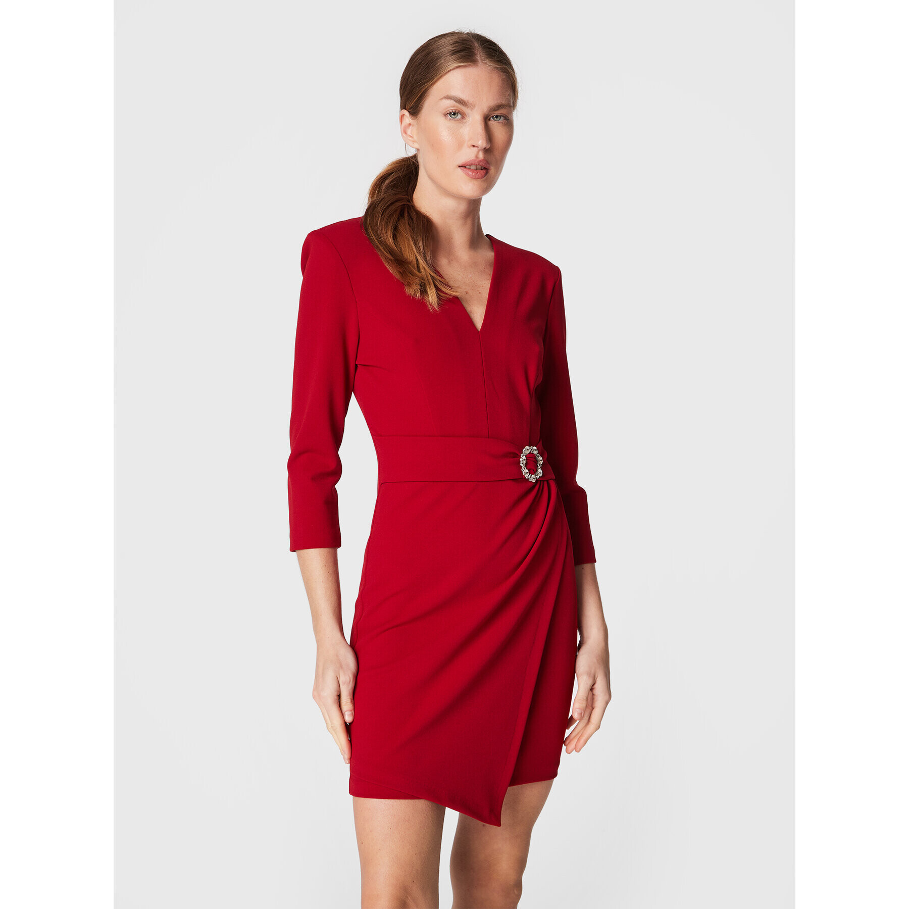 Rinascimento Коктейлна рокля CFC0111242003 Червен Slim Fit - Pepit.bg