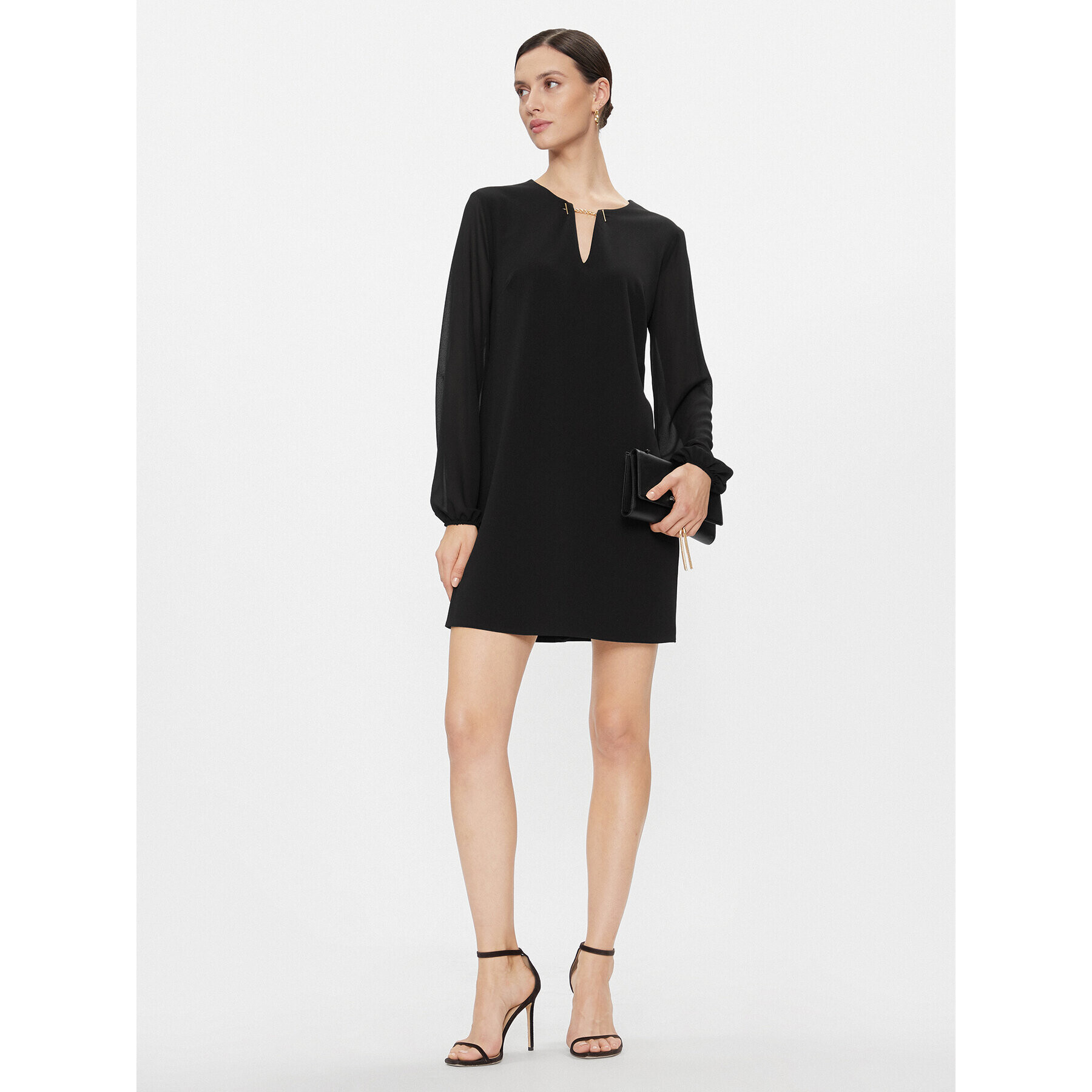 Rinascimento Коктейлна рокля CFC0116242003 Черен Relaxed Fit - Pepit.bg