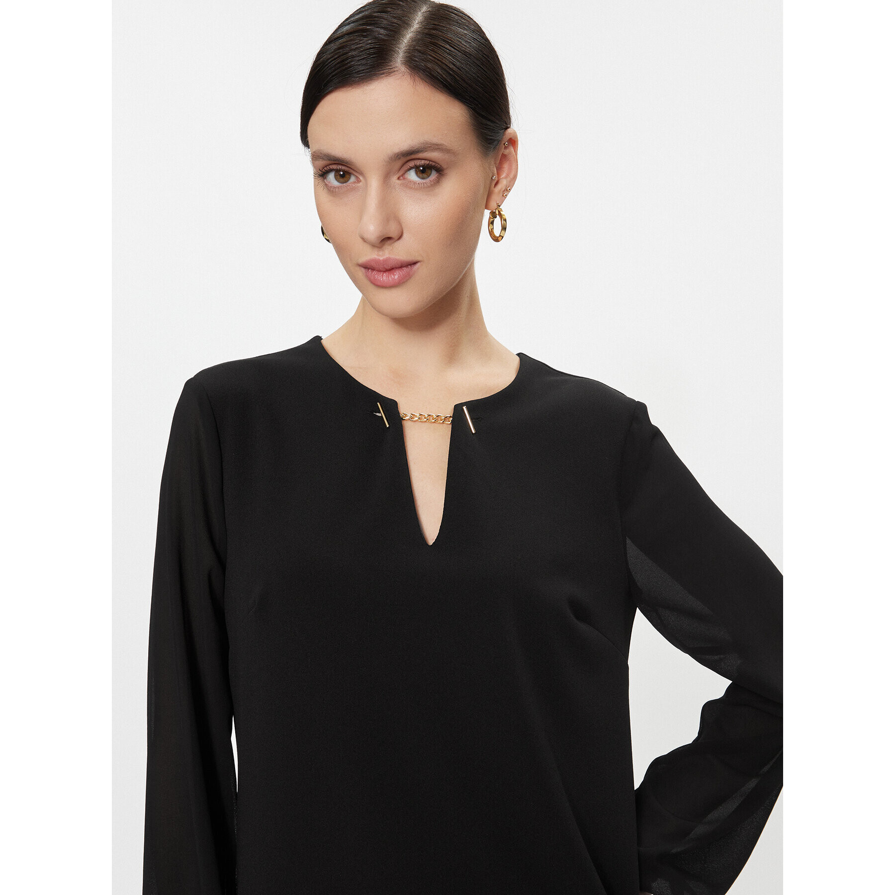 Rinascimento Коктейлна рокля CFC0116242003 Черен Relaxed Fit - Pepit.bg