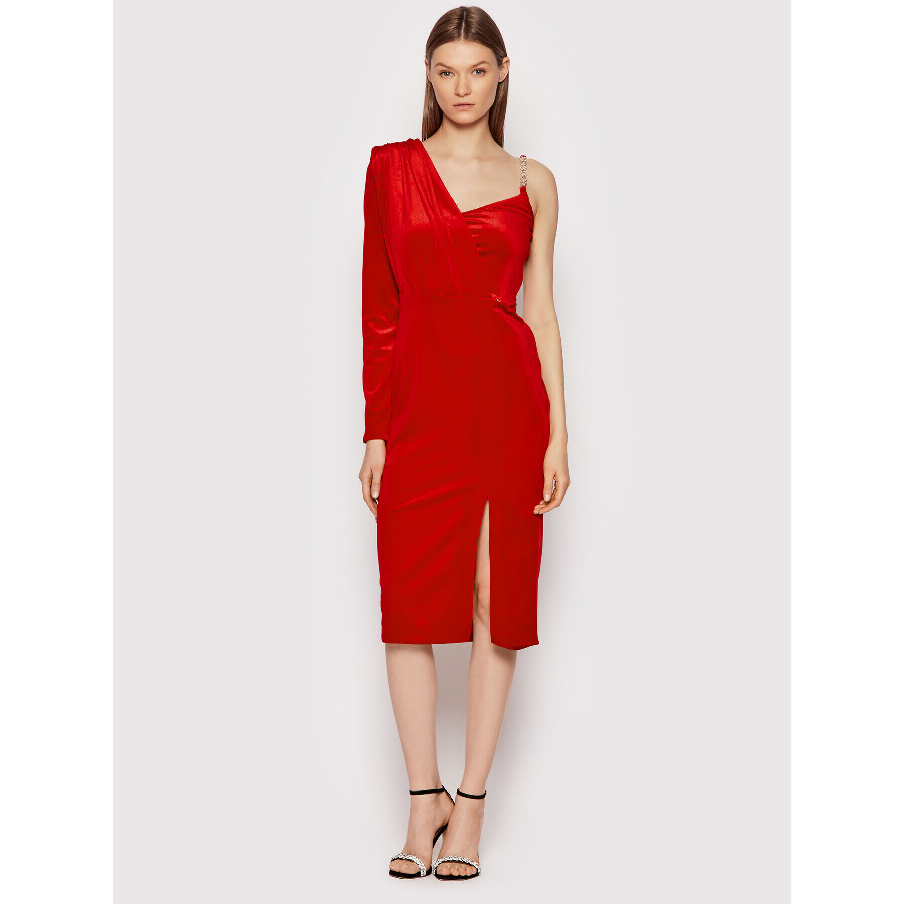Rinascimento Коктейлна рокля CFC0106681003 Червен Slim Fit - Pepit.bg