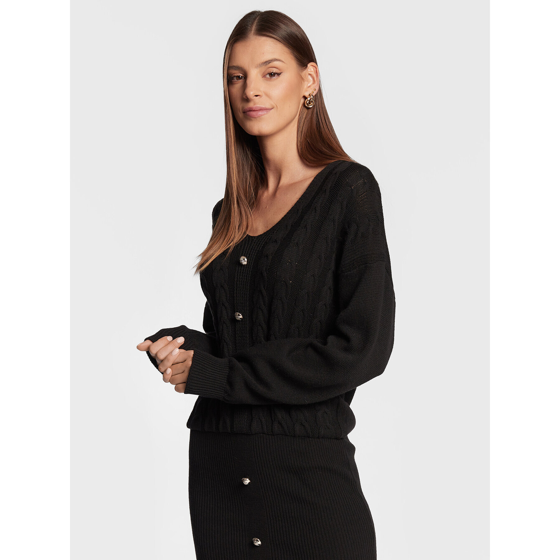 Rinascimento Плетена рокля CFM0010912003 Черен Regular Fit - Pepit.bg