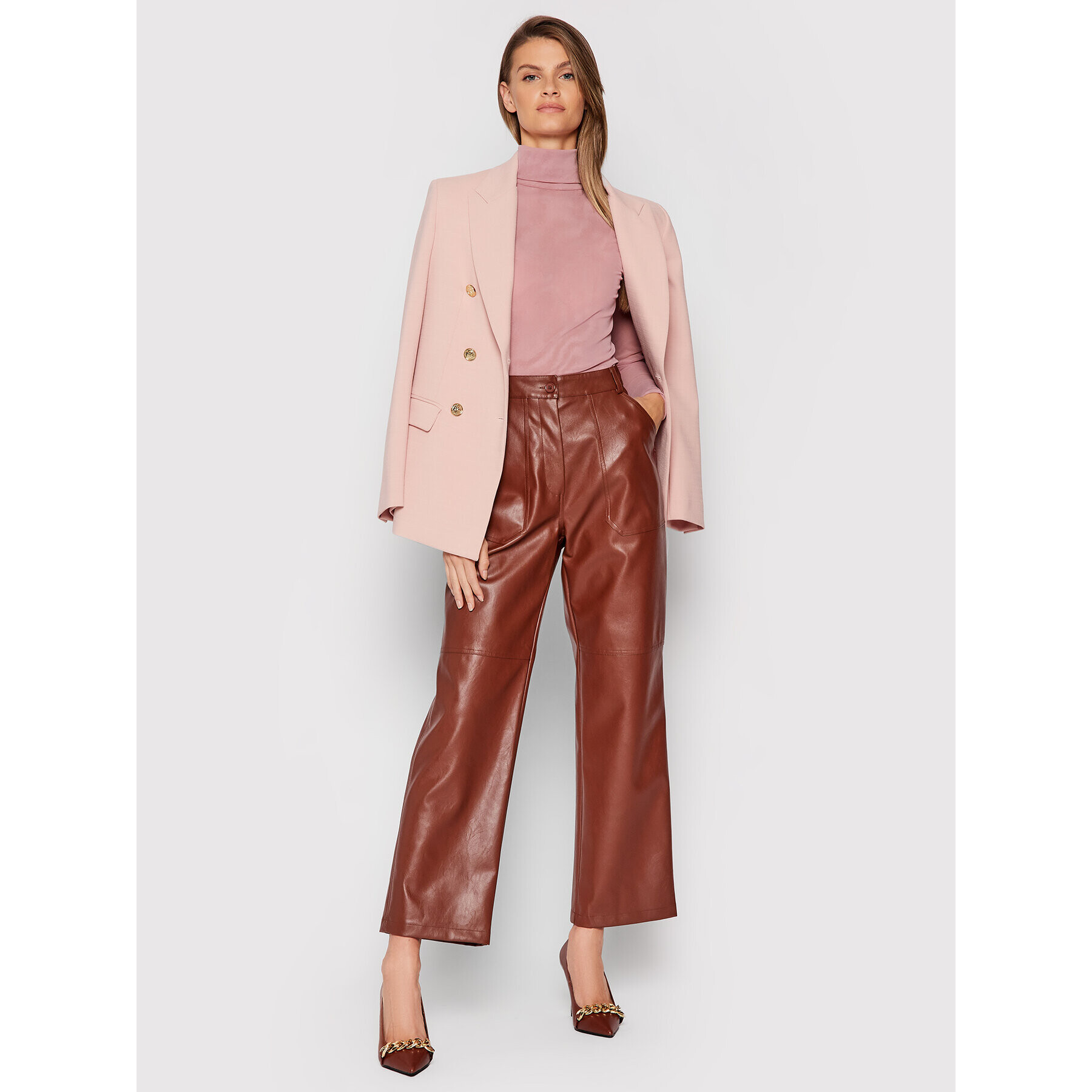 Rinascimento Поло CFC0103829003 Розов Slim Fit - Pepit.bg
