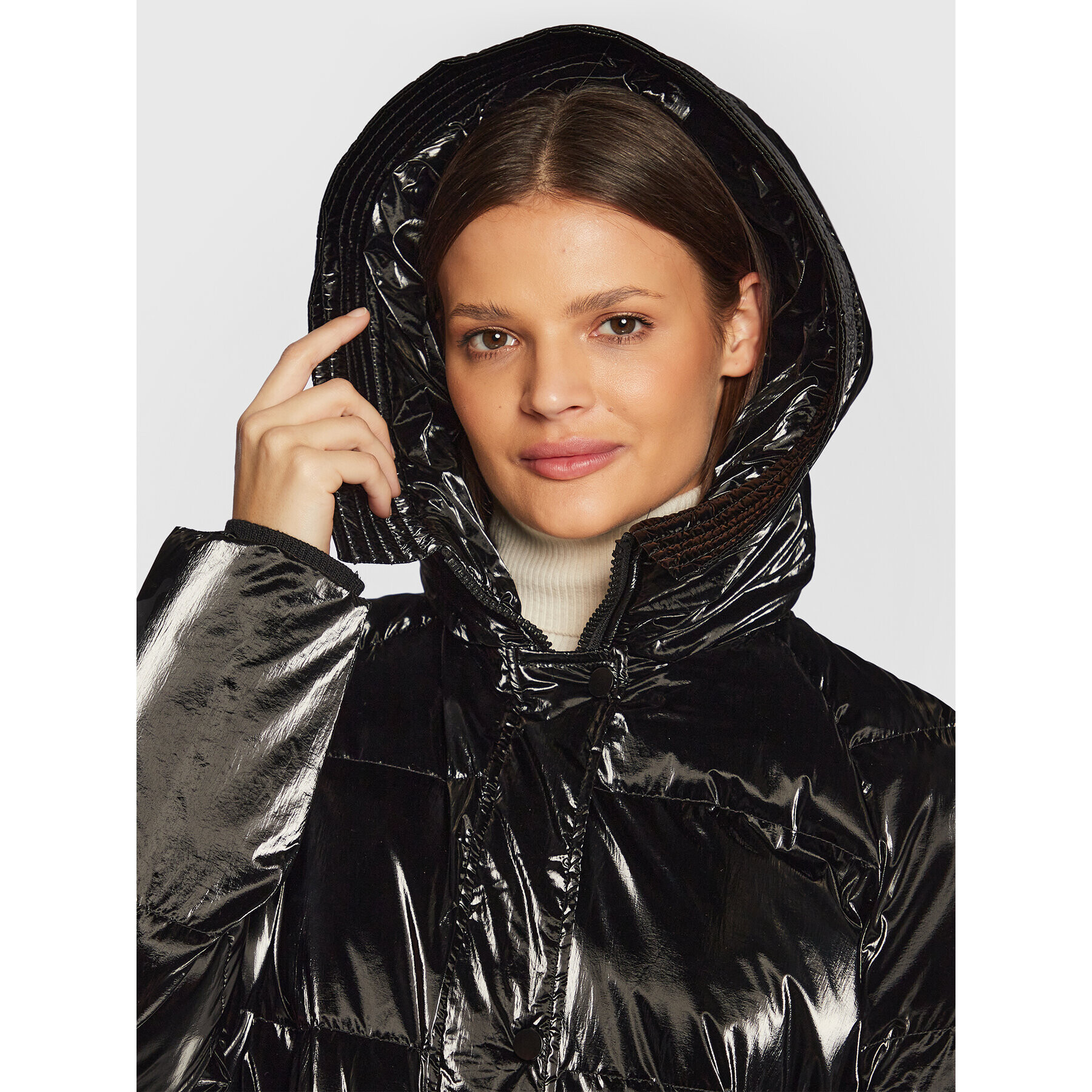 Rinascimento Пухено яке CFC0109089003 Черен Relaxed Fit - Pepit.bg
