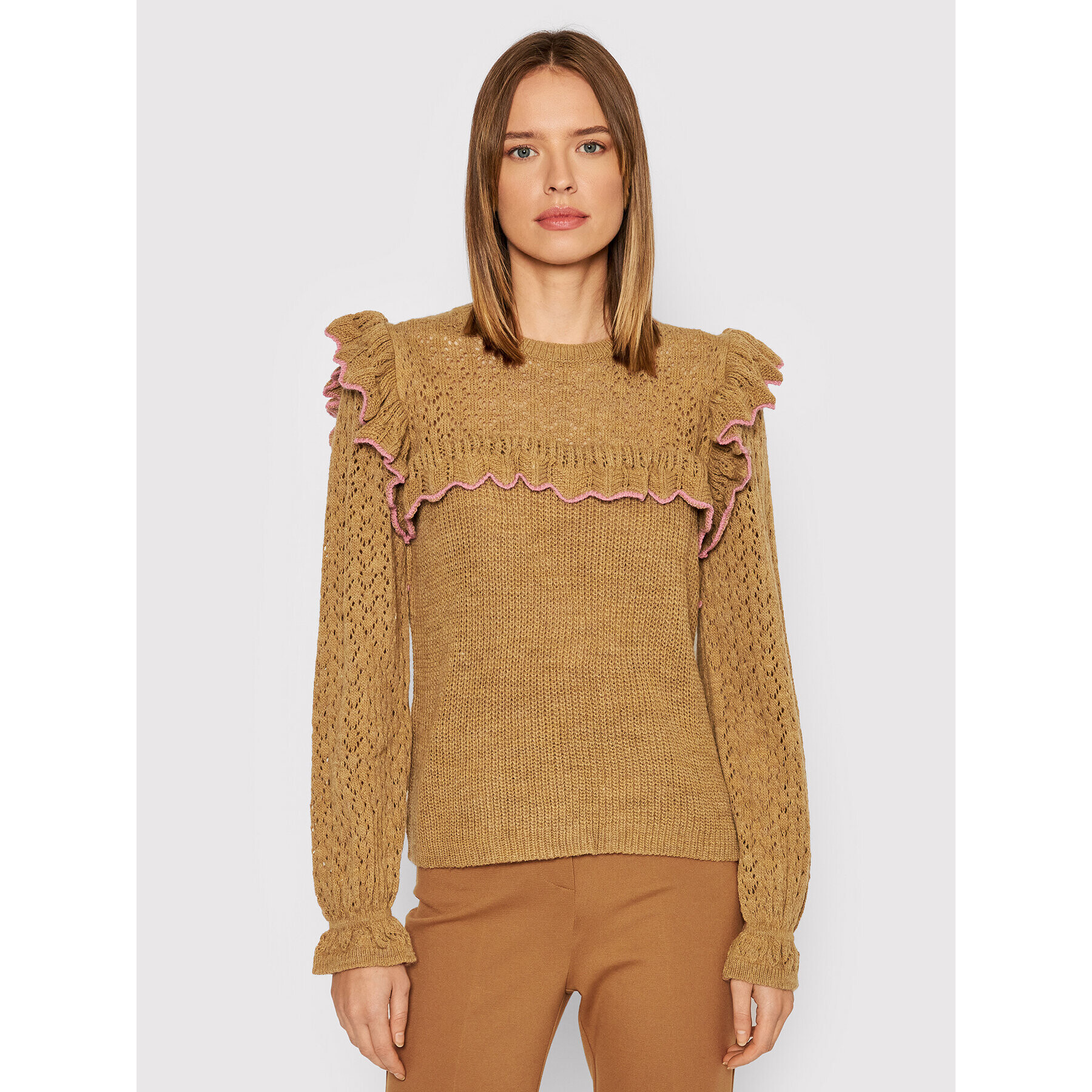 Rinascimento Пуловер CFM0010401003 Кафяв Regular Fit - Pepit.bg
