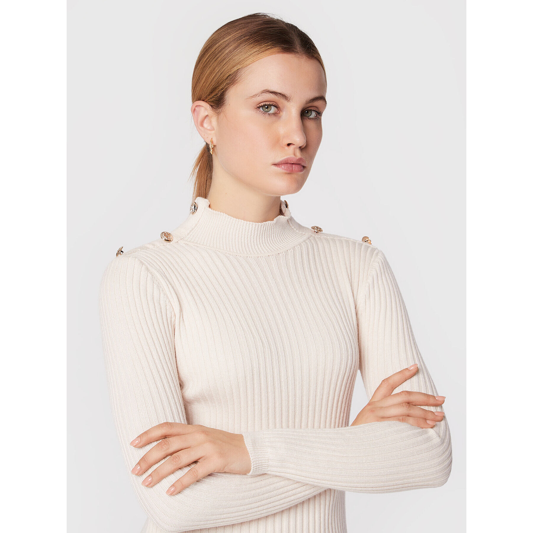 Rinascimento Пуловер CFM0010955003 Екрю Slim Fit - Pepit.bg