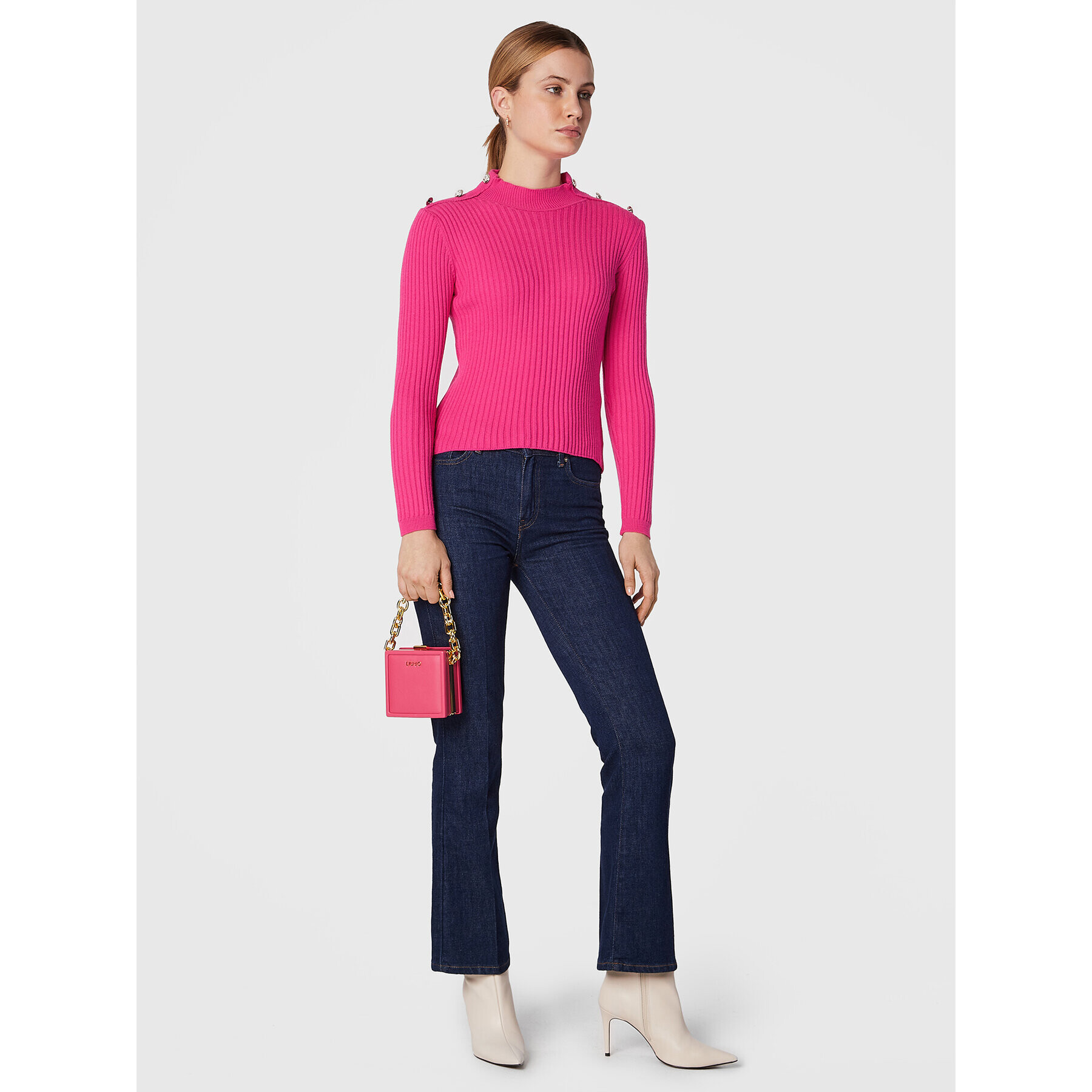 Rinascimento Пуловер CFM0010955003 Розов Slim Fit - Pepit.bg