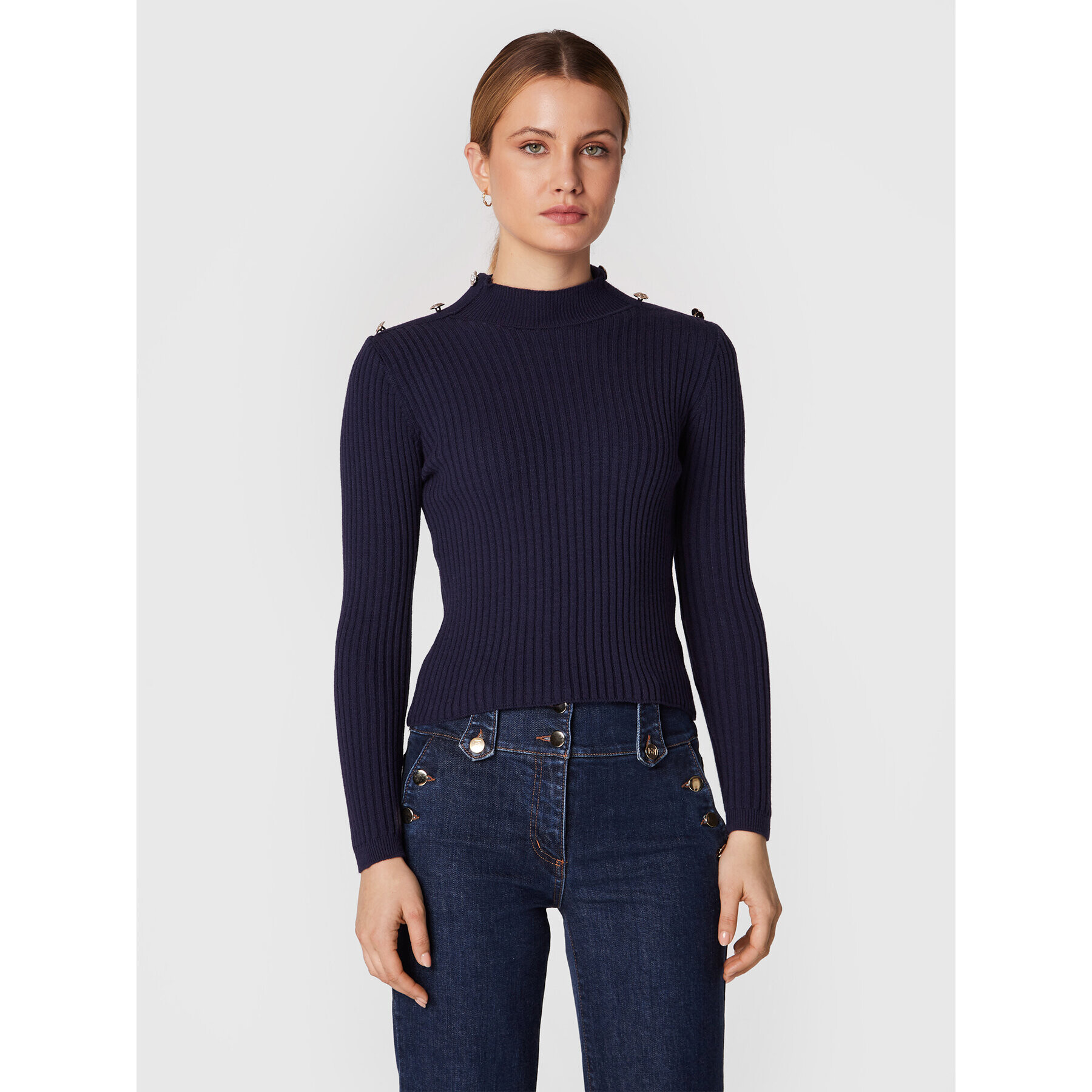 Rinascimento Пуловер CFM0010955003 Тъмносин Slim Fit - Pepit.bg