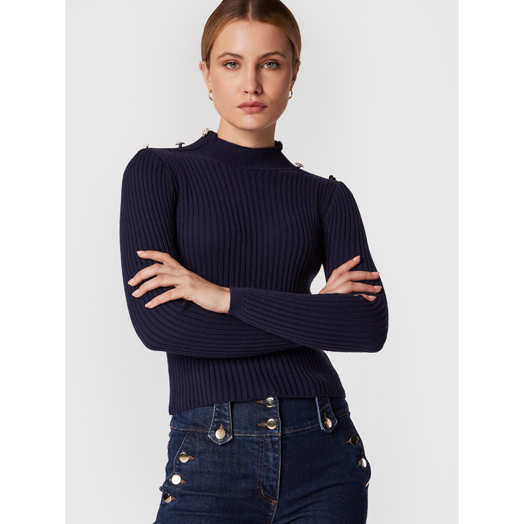 Rinascimento Пуловер CFM0010955003 Тъмносин Slim Fit - Pepit.bg