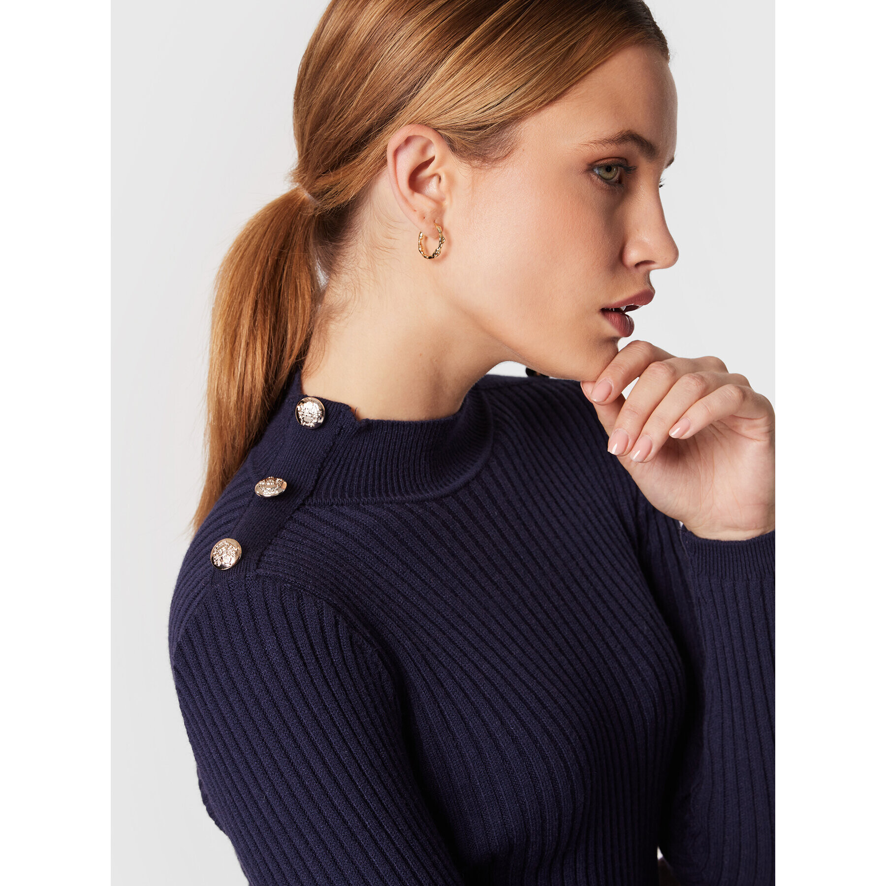 Rinascimento Пуловер CFM0010955003 Тъмносин Slim Fit - Pepit.bg