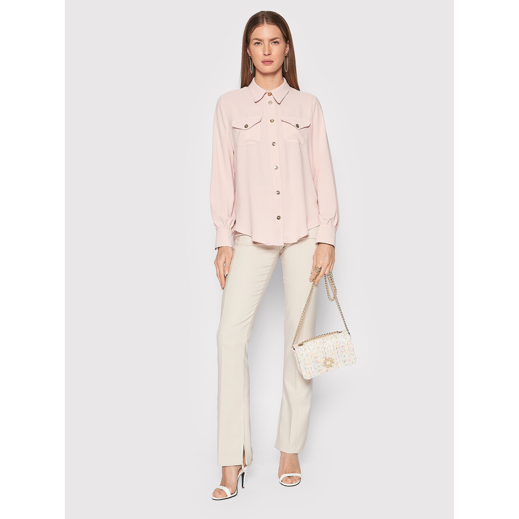 Rinascimento Риза CFC0107772003 Розов Relaxed Fit - Pepit.bg