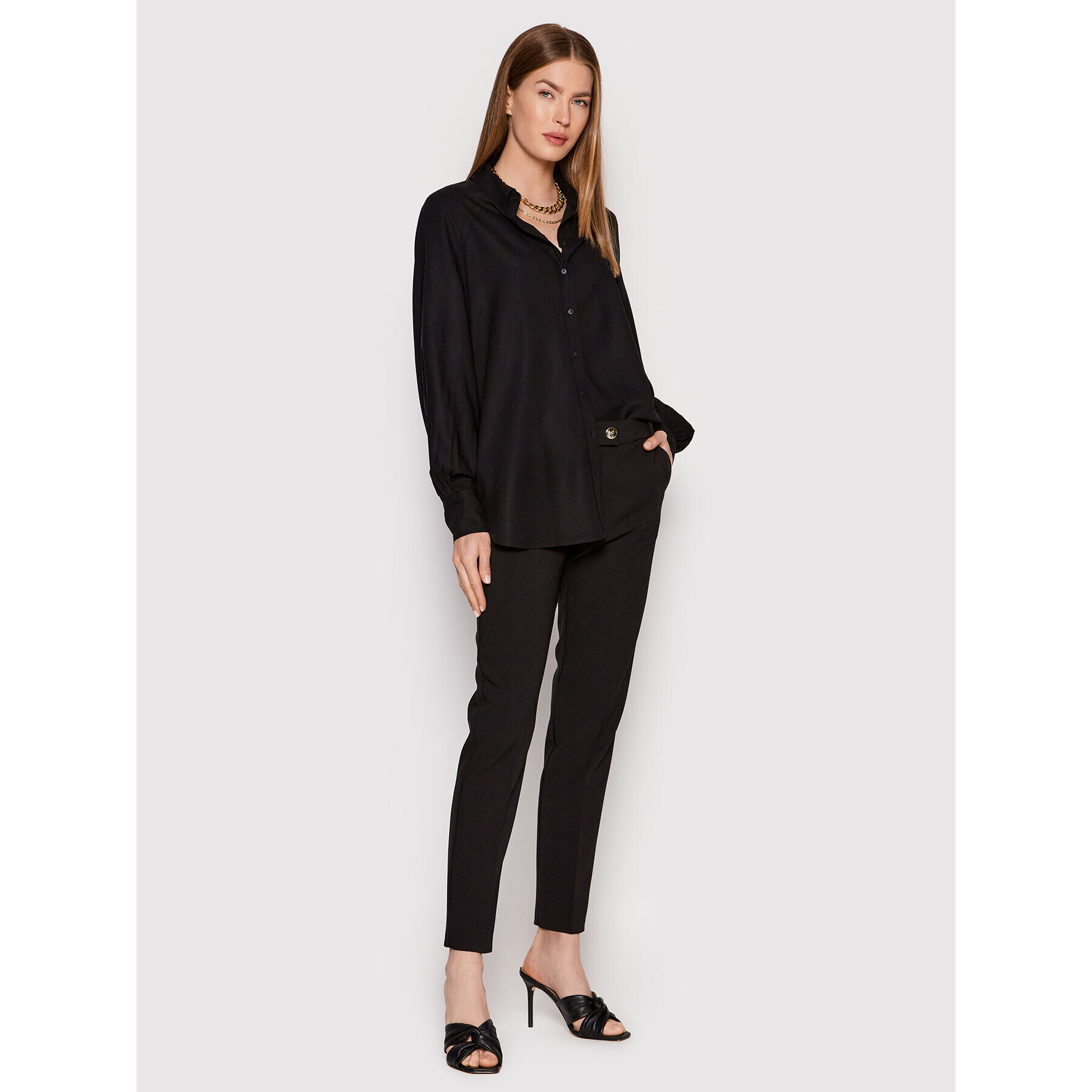 Rinascimento Текстилни панталони CFC0107835003 Черен Slim Fit - Pepit.bg
