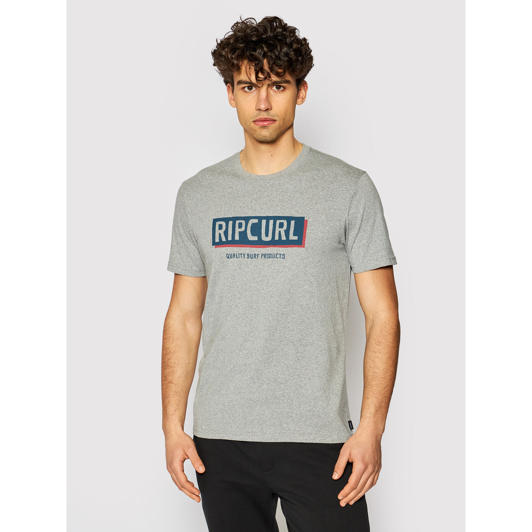 Rip Curl Тишърт Boxed CTERK9 Сив Standard Fit - Pepit.bg