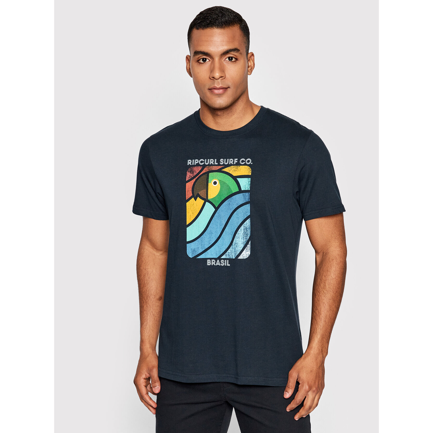 Rip Curl Тишърт Desti Animals CTEUU5 Тъмносин Standard Fit - Pepit.bg