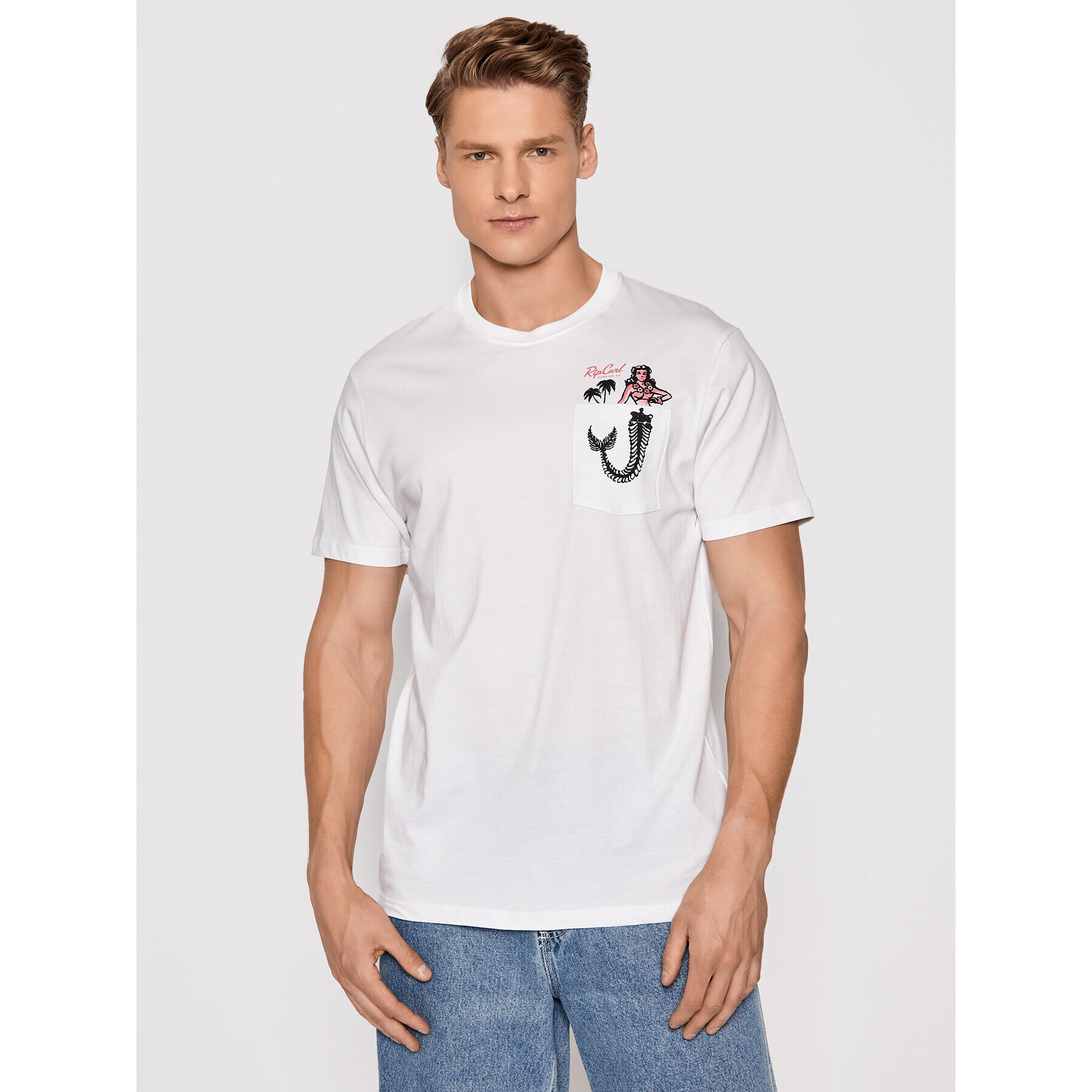 Rip Curl Тишърт In Da Pocket CTESZ5 Бял Standard Fit - Pepit.bg
