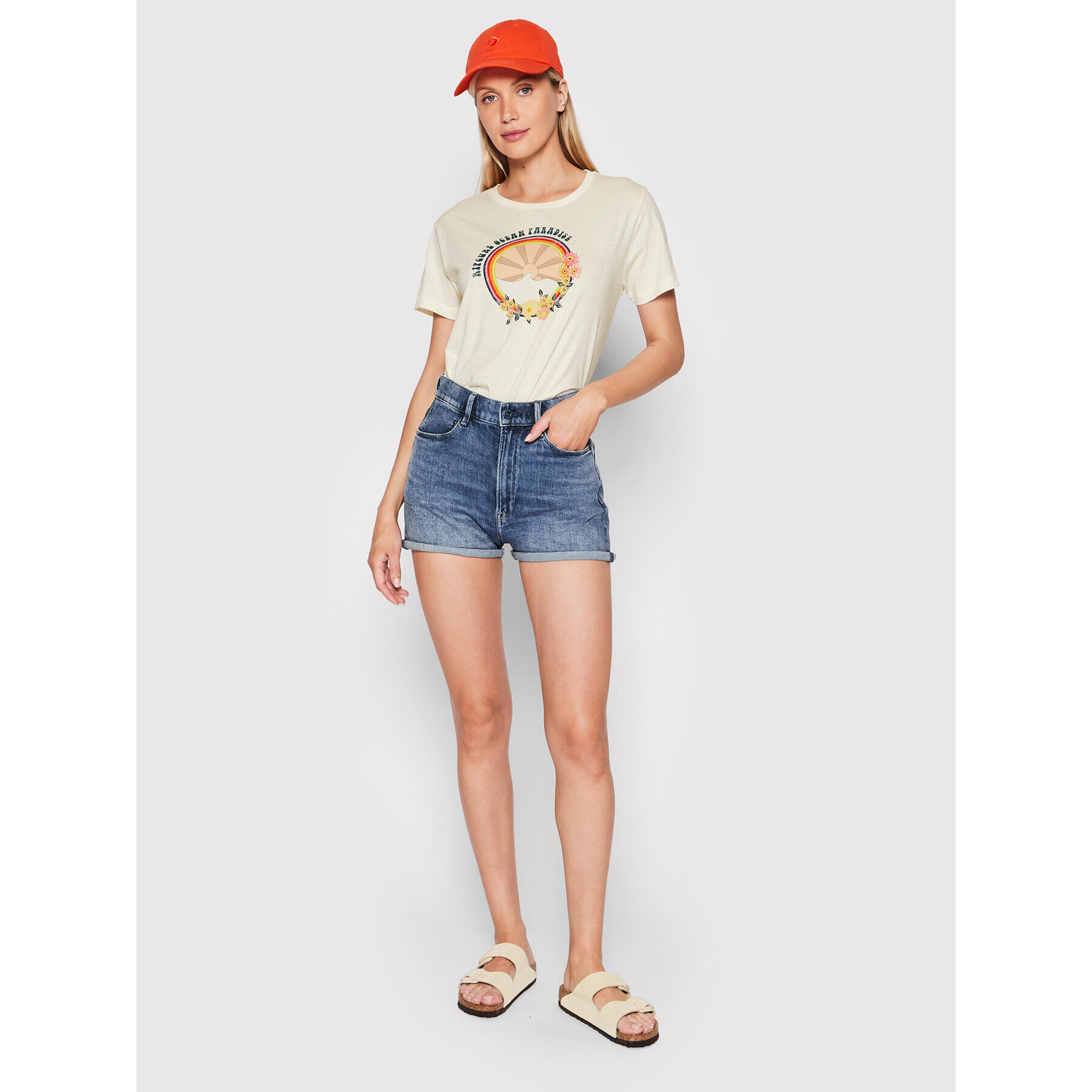 Rip Curl Тишърт Surf Revival GTERE5 Бежов Relaxed Fit - Pepit.bg