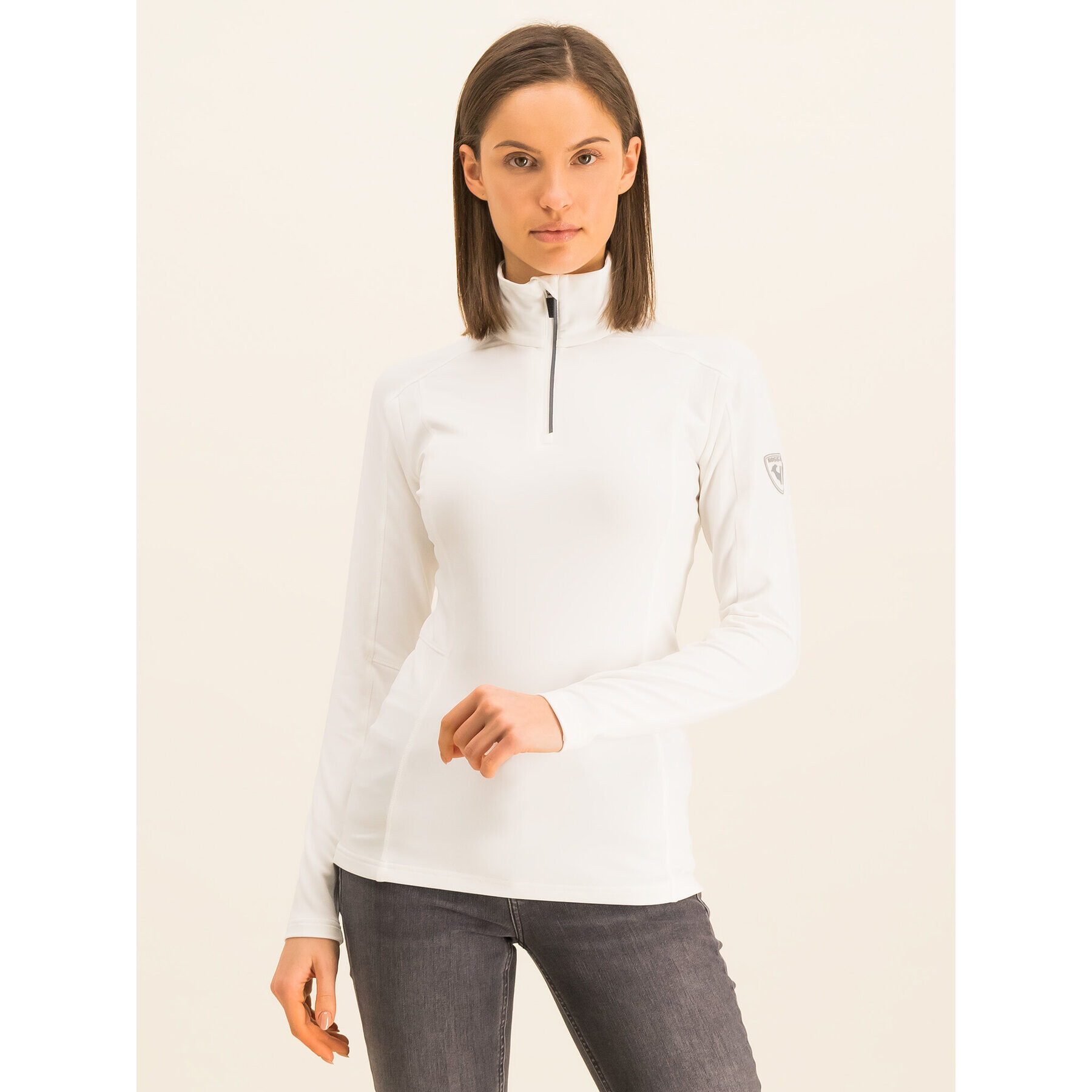 Rossignol Суитшърт от техническо трико Classique ½ Zip Layer RLIWL02 Бял Slim Fit - Pepit.bg