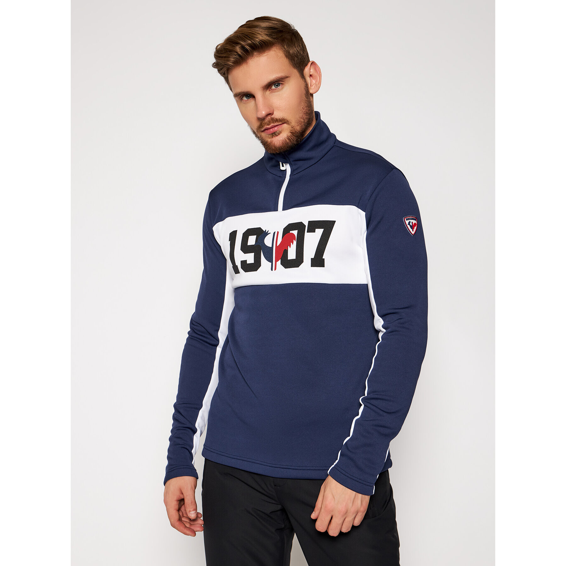 Rossignol Суитшърт от техническо трико Palmares 1/2 Zip RLJML08 Тъмносин Slim Fit - Pepit.bg