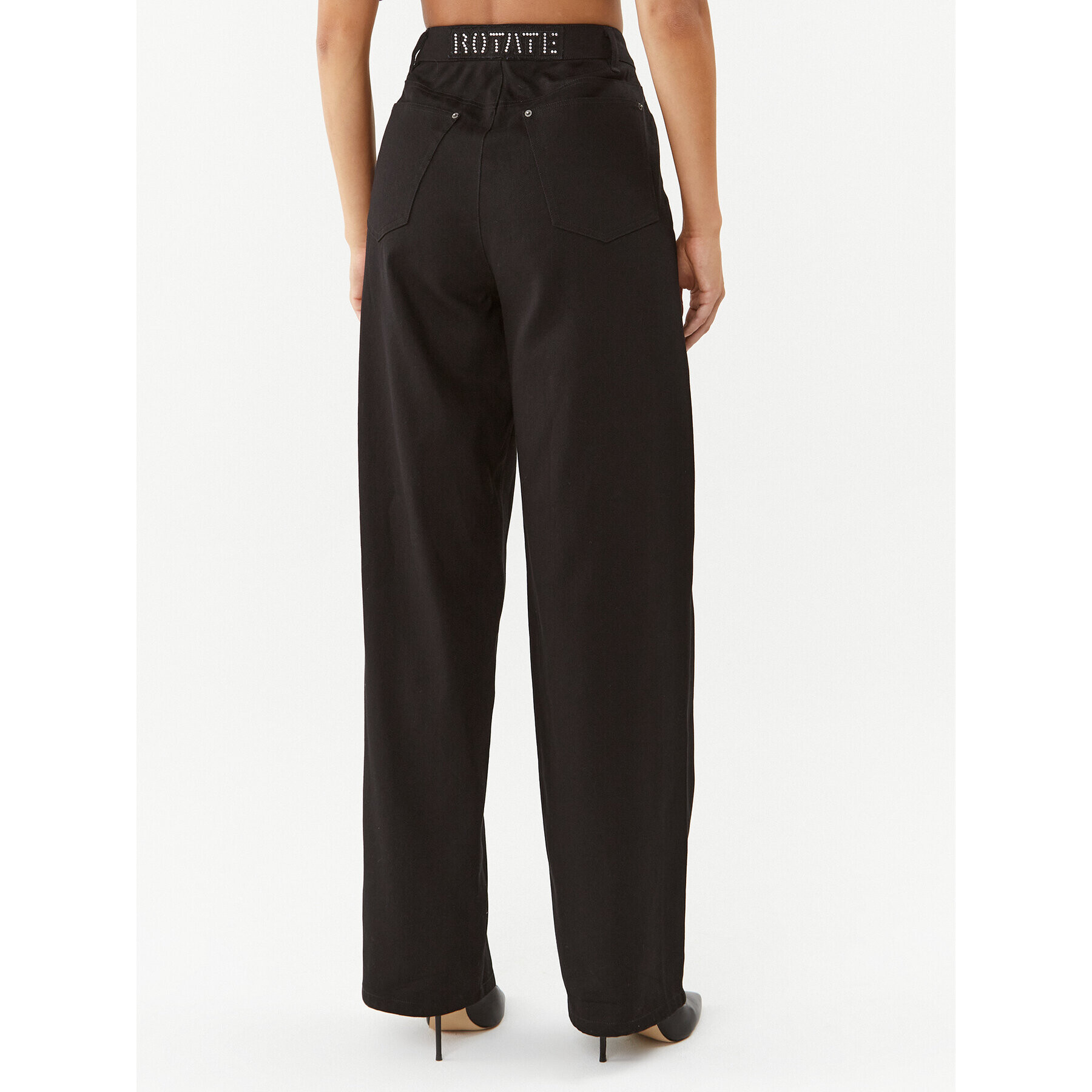 ROTATE Дънки Twill 111204100 Черен Regular Fit - Pepit.bg