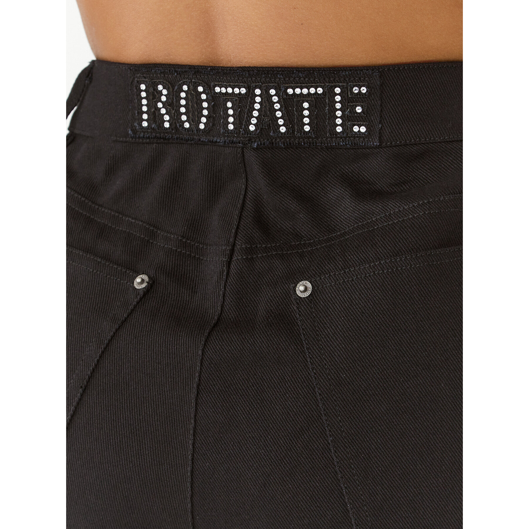 ROTATE Дънки Twill 111204100 Черен Regular Fit - Pepit.bg