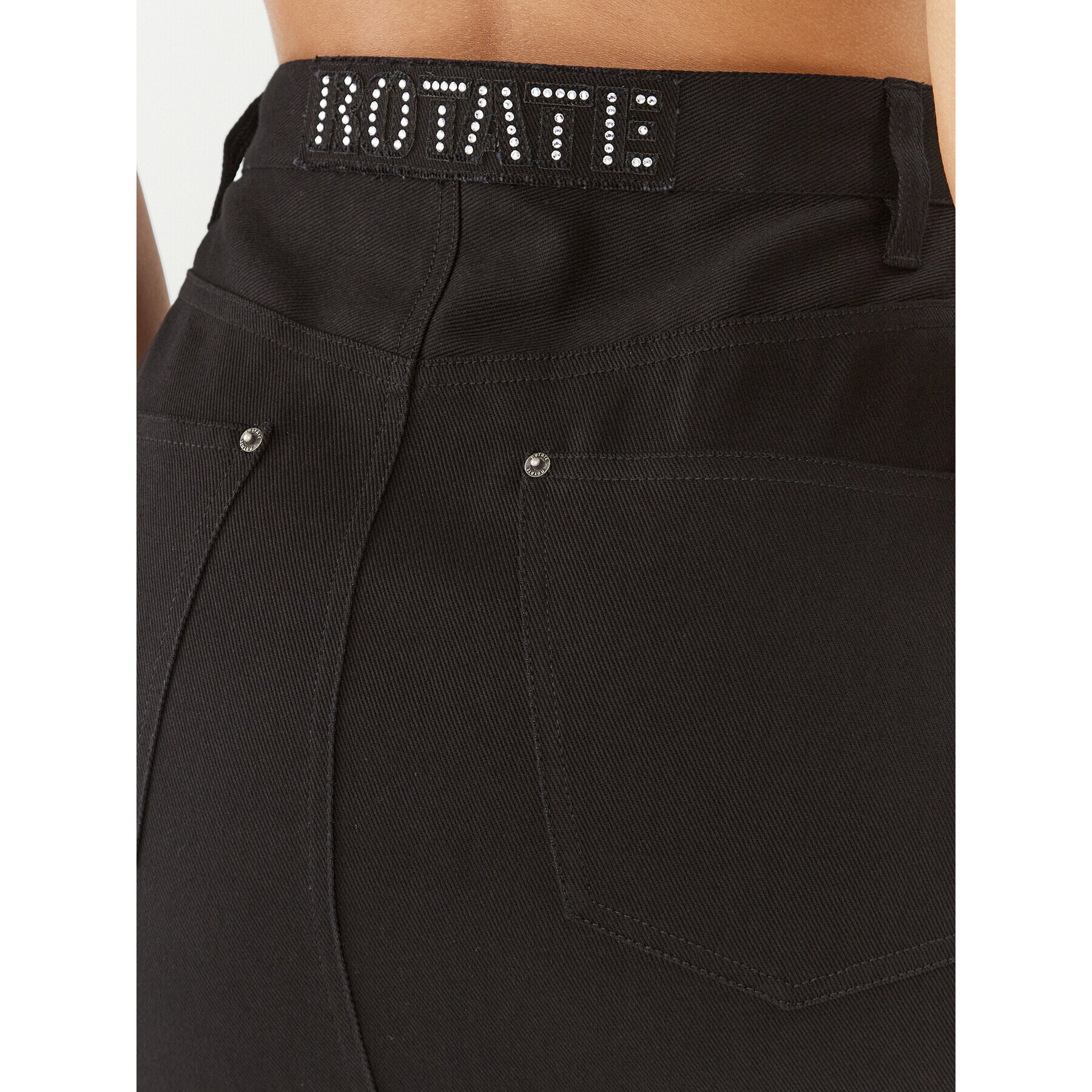 ROTATE Дънкова пола Twill 100534100 Черен Regular Fit - Pepit.bg