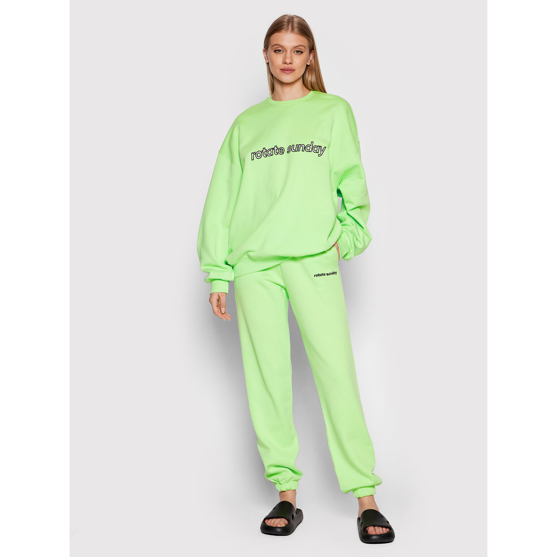 ROTATE Долнище анцуг Mimi RT1306 Зелен Loose Fit - Pepit.bg