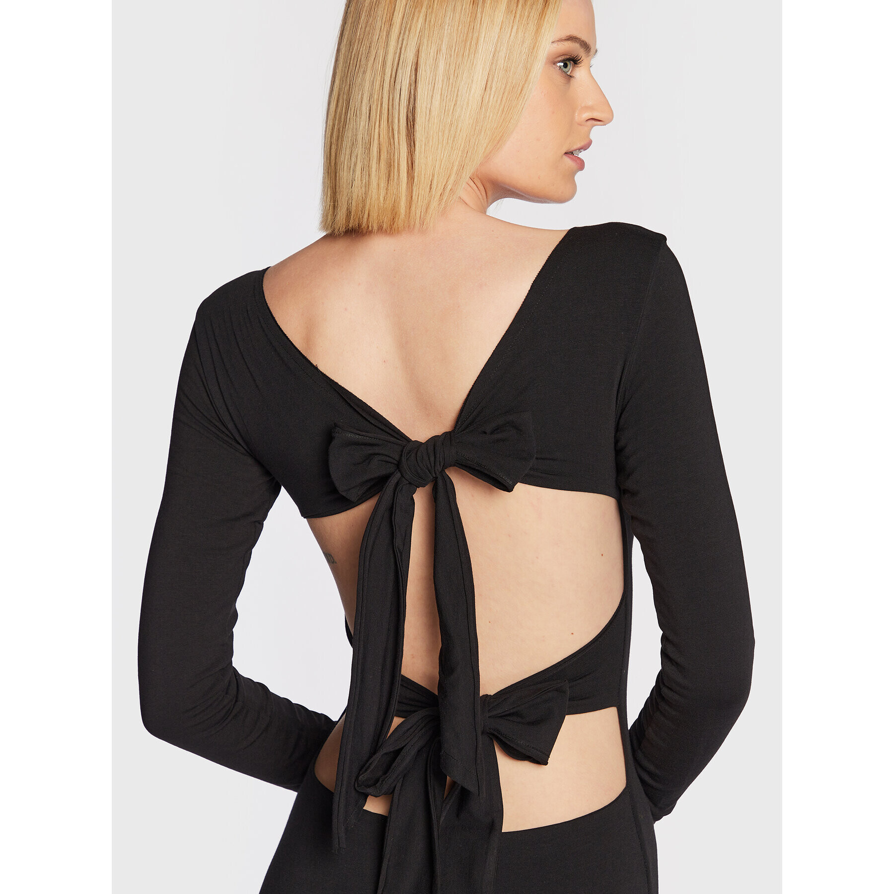 ROTATE Ежедневна рокля Juno RT1667 Черен Slim Fit - Pepit.bg