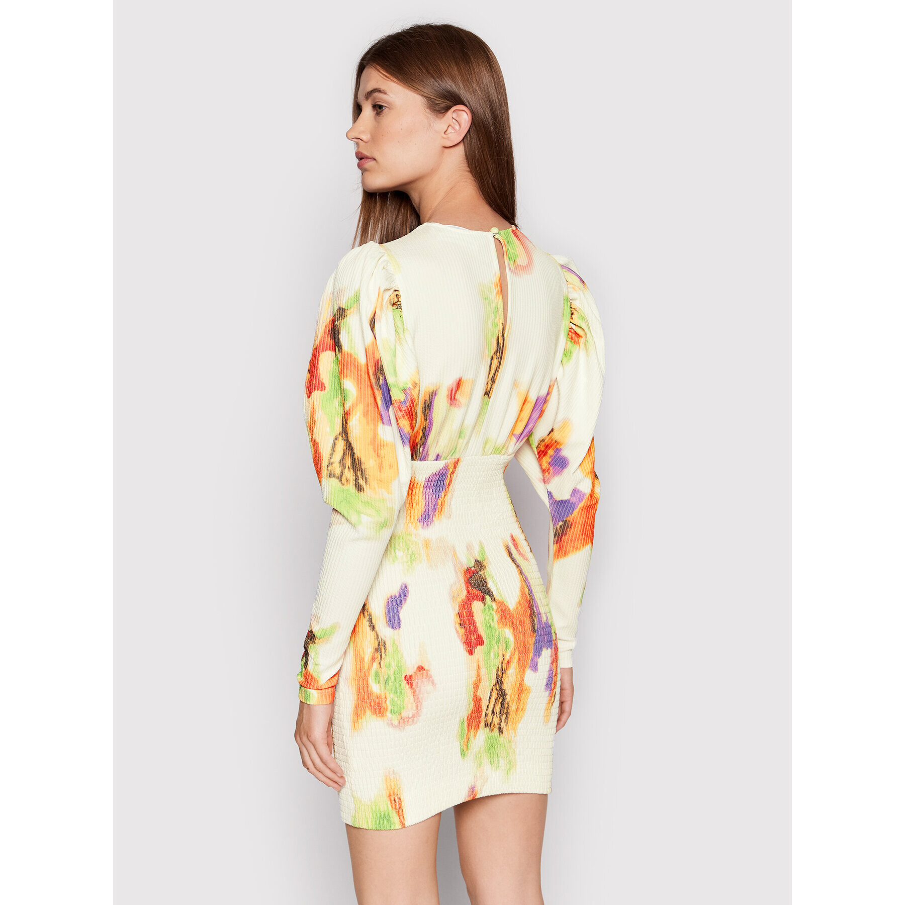 ROTATE Ежедневна рокля Doris RT1205 Бял Slim Fit - Pepit.bg