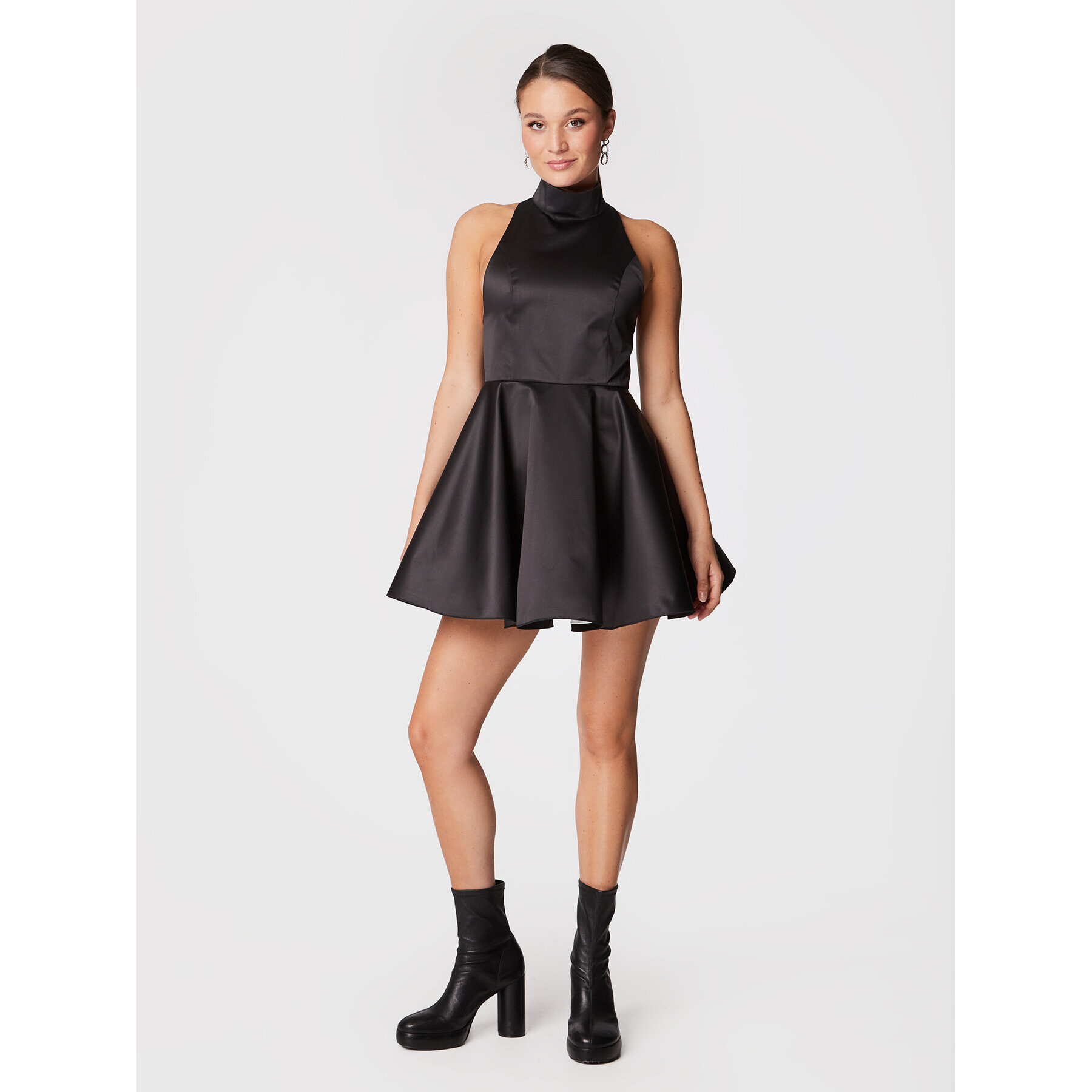 ROTATE Коктейлна рокля Cora RT1508 Черен Regular Fit - Pepit.bg