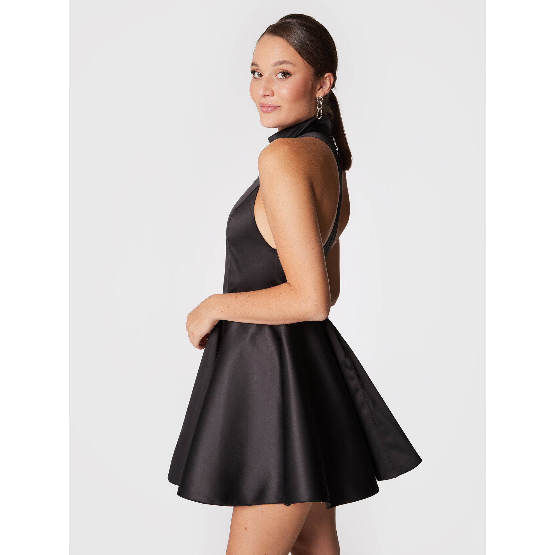 ROTATE Коктейлна рокля Cora RT1508 Черен Regular Fit - Pepit.bg