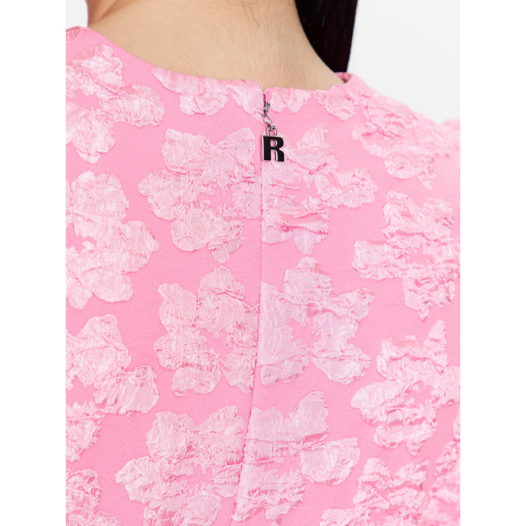 ROTATE Коктейлна рокля Jacquard Flower RT2395 Розов Regular Fit - Pepit.bg