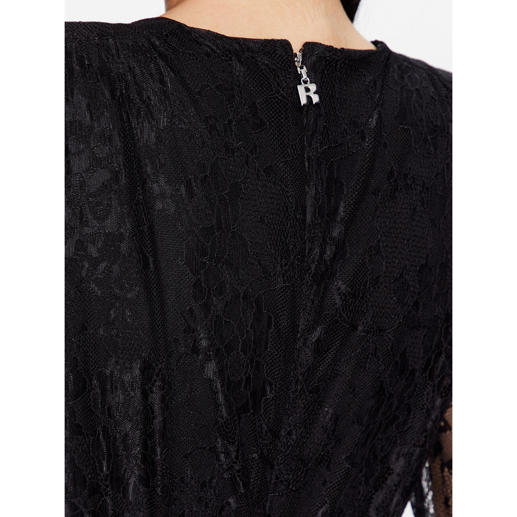 ROTATE Коктейлна рокля Mesh Lace Rushed RT2497 Черен Regular Fit - Pepit.bg
