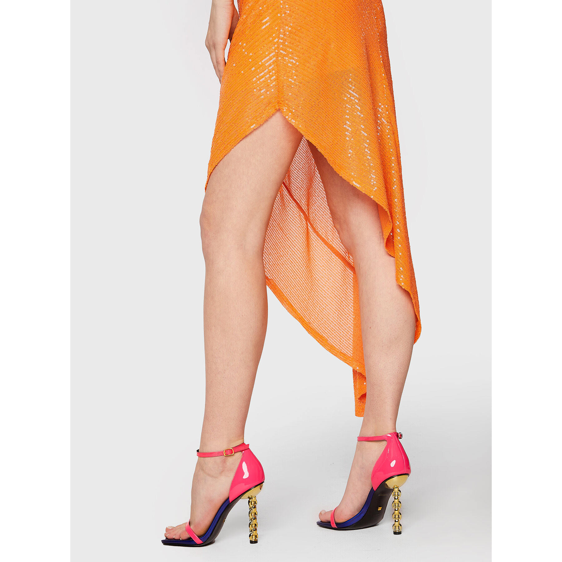 ROTATE Коктейлна рокля Sequins RT1960 Оранжев Regular Fit - Pepit.bg