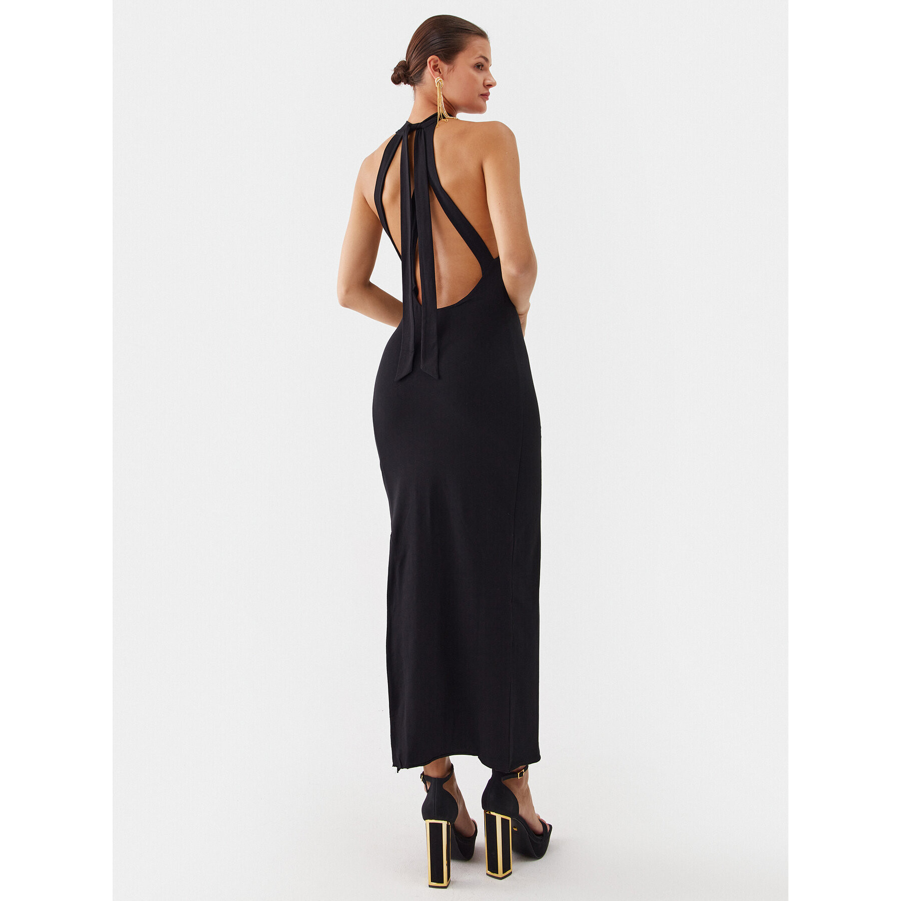 ROTATE Официална рокля Merle RT1671 Черен Slim Fit - Pepit.bg