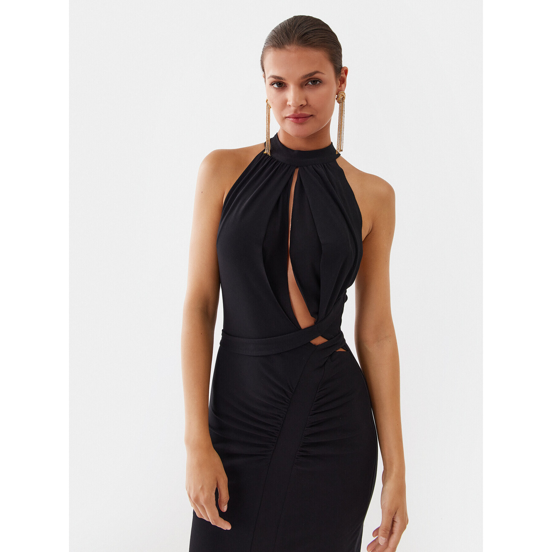 ROTATE Официална рокля Merle RT1671 Черен Slim Fit - Pepit.bg