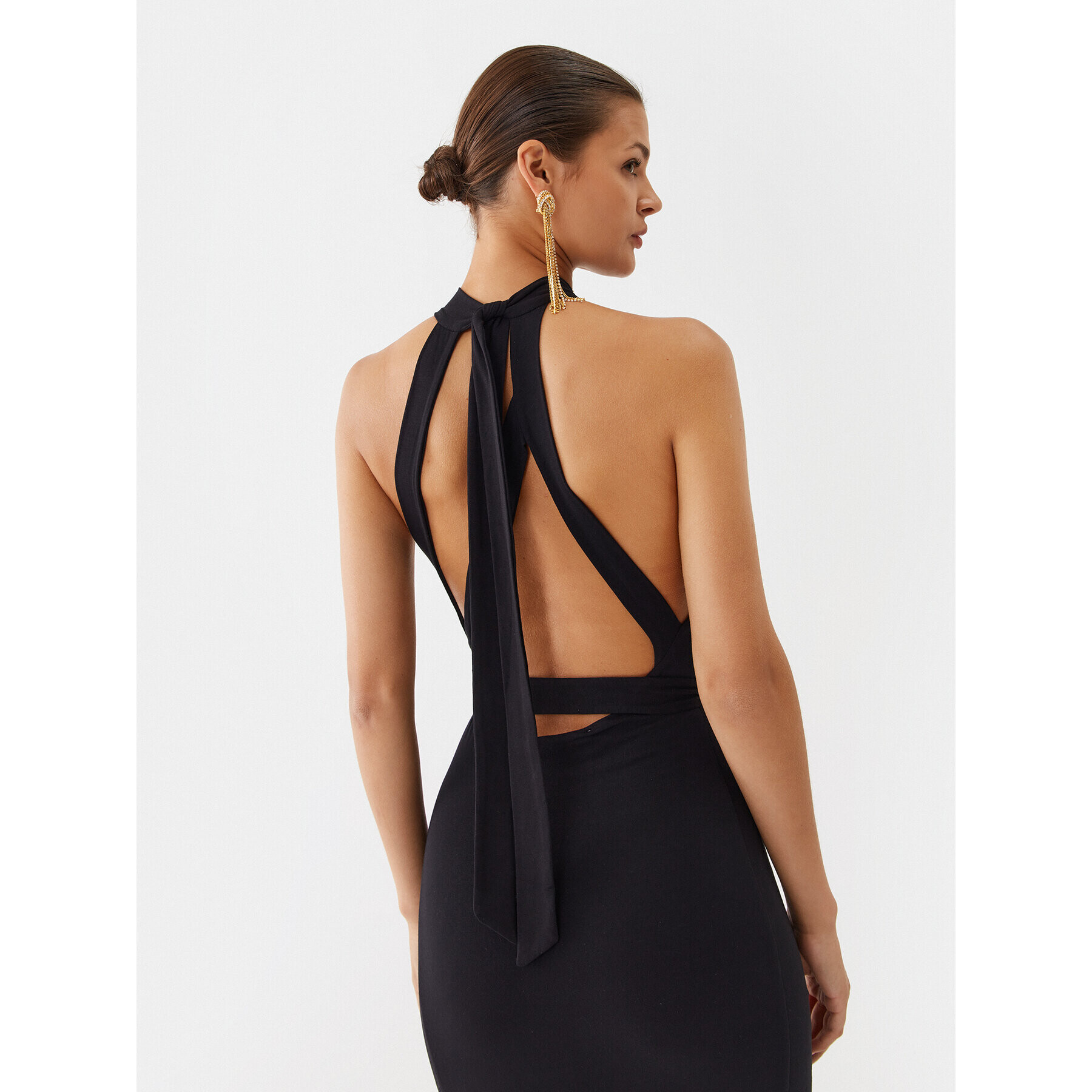 ROTATE Официална рокля Merle RT1671 Черен Slim Fit - Pepit.bg