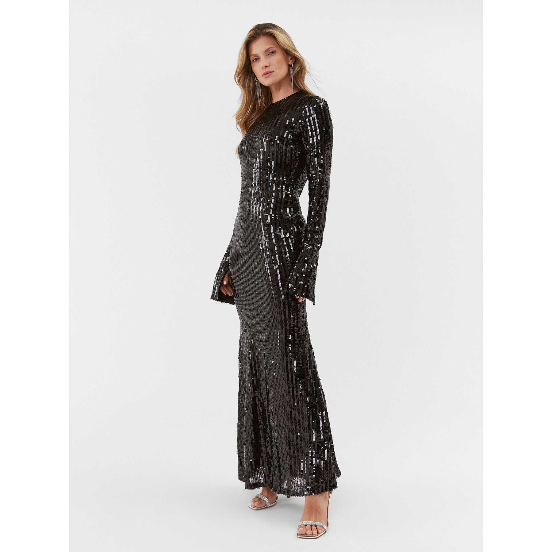 ROTATE Официална рокля Sequin 111349100 Черен Slim Fit - Pepit.bg