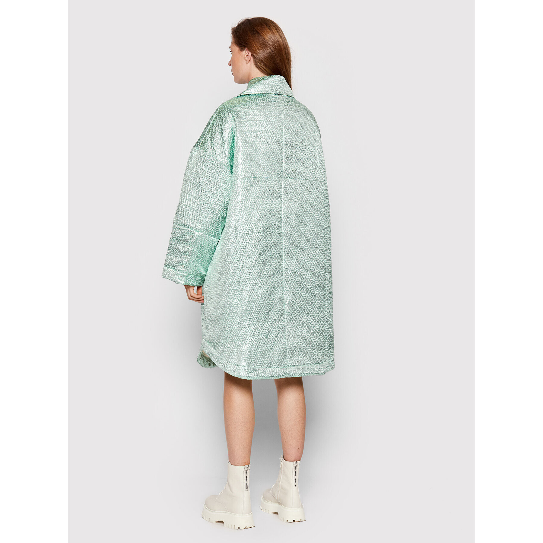 ROTATE Преходно палто Katrin RT1109 Зелен Oversize - Pepit.bg