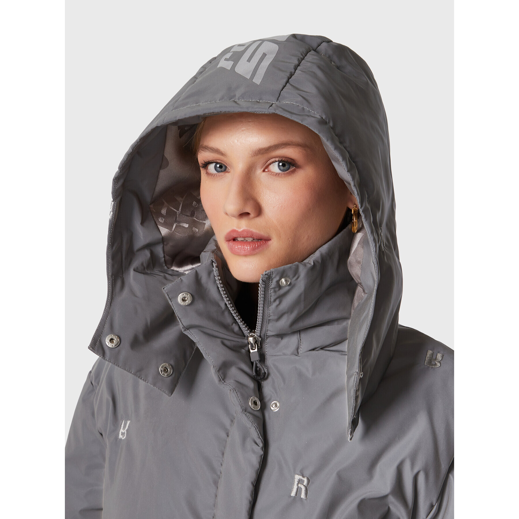 ROTATE Пухено яке Padded Quilt RT2096 Сив Regular Fit - Pepit.bg