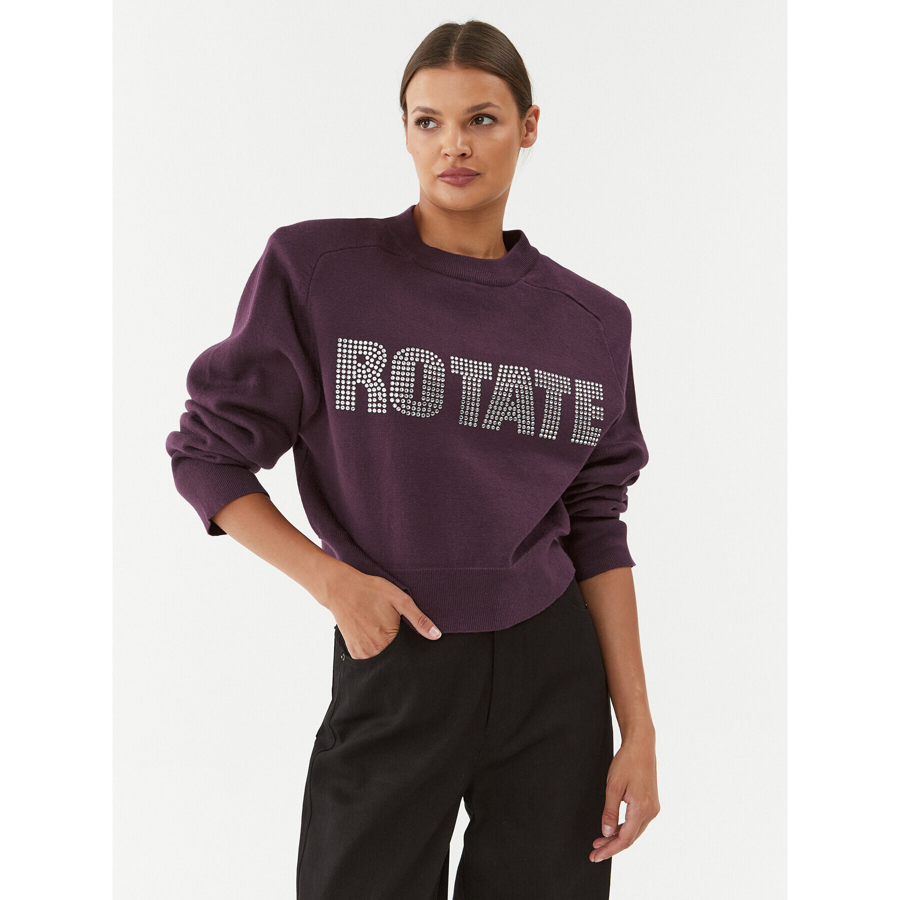 ROTATE Пуловер Firm 1111522816 Виолетов Relaxed Fit - Pepit.bg