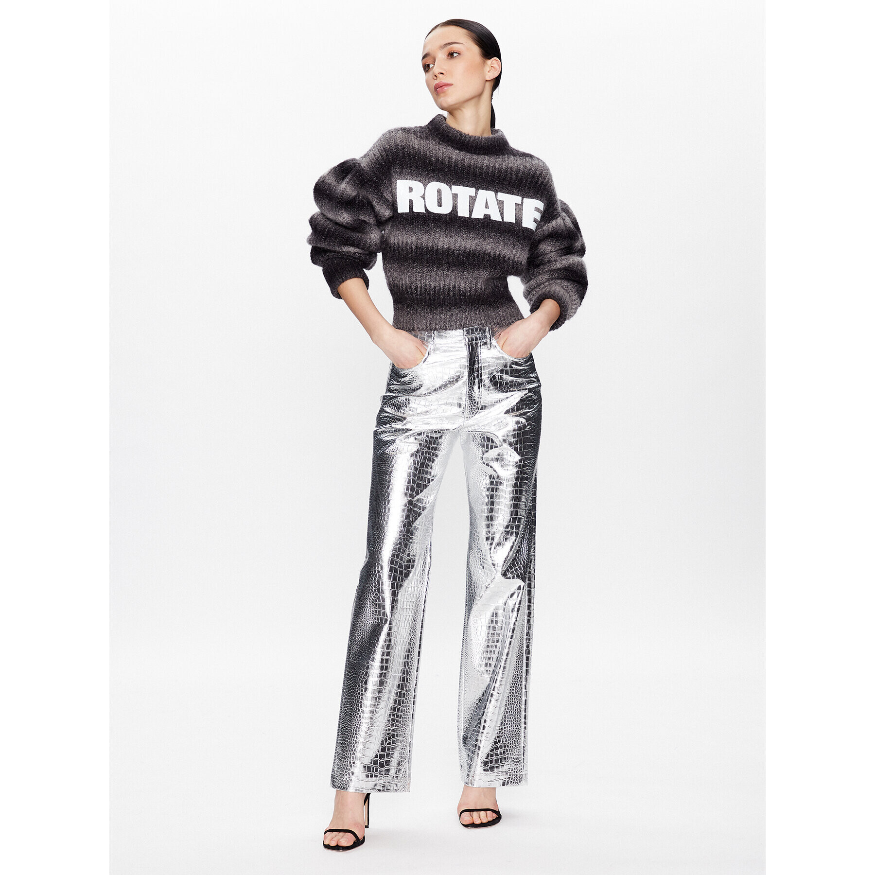 ROTATE Пуловер Mohair Knit RT2404 Сив Regular Fit - Pepit.bg